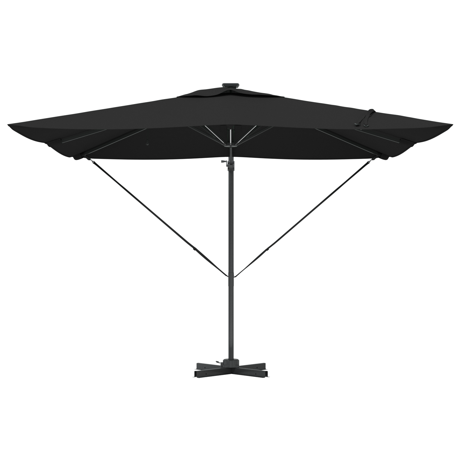 Cantilever Roma parasoll med LED-lamper svart 286x285x270 cm Aluminium