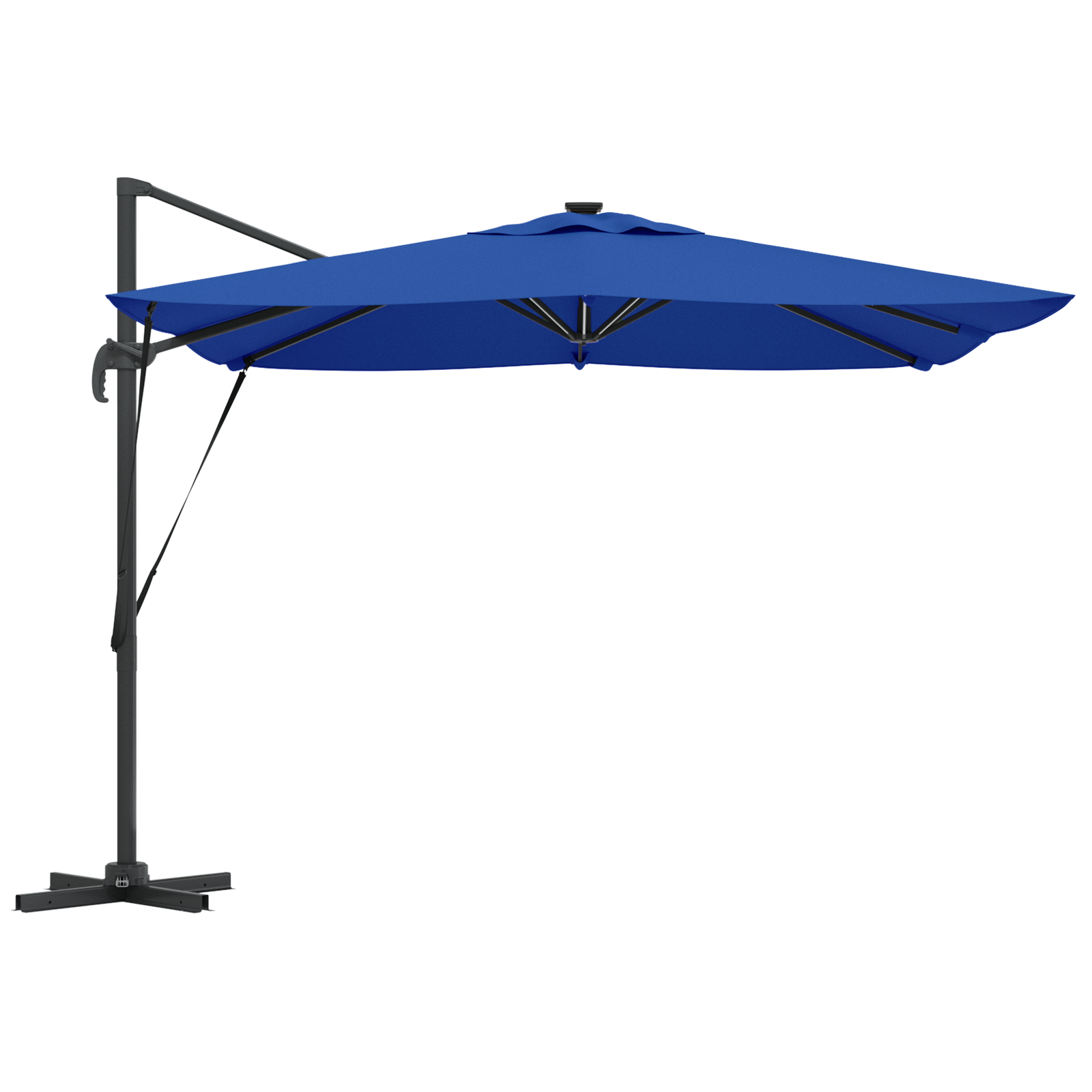 Cantilever Roma Parasol med LED-er Azure Blå 286x285x270 cm Aluminium