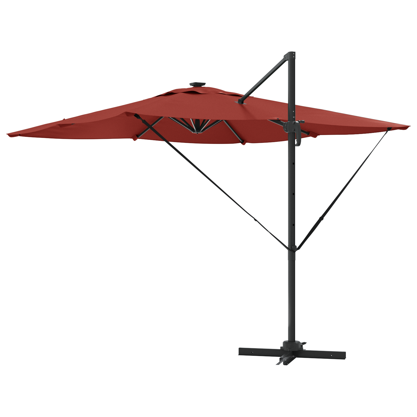 Cantilever Roma Parasol med LED-lys Terracotta 286x285x270 cm Aluminium
