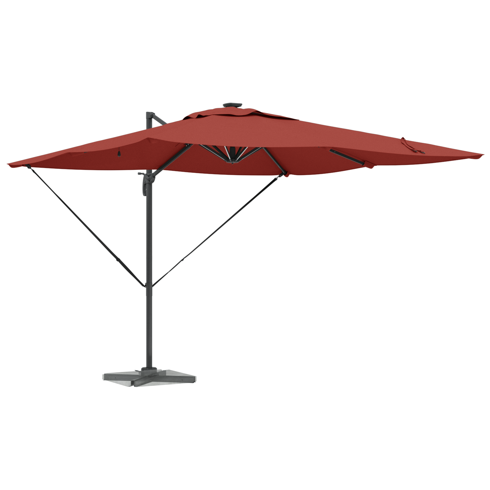 Cantilever Roma Parasol med LED-lys Terracotta 286x285x270 cm Aluminium