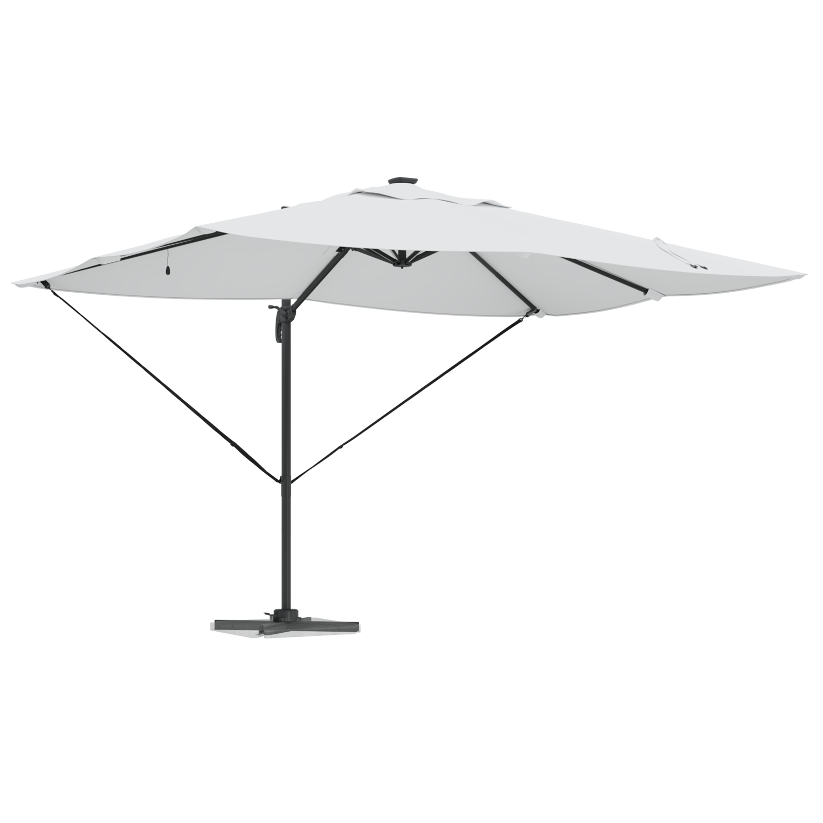 Cantilever Roma-parasol med LED-er Sand 352x251x265 cm Aluminium