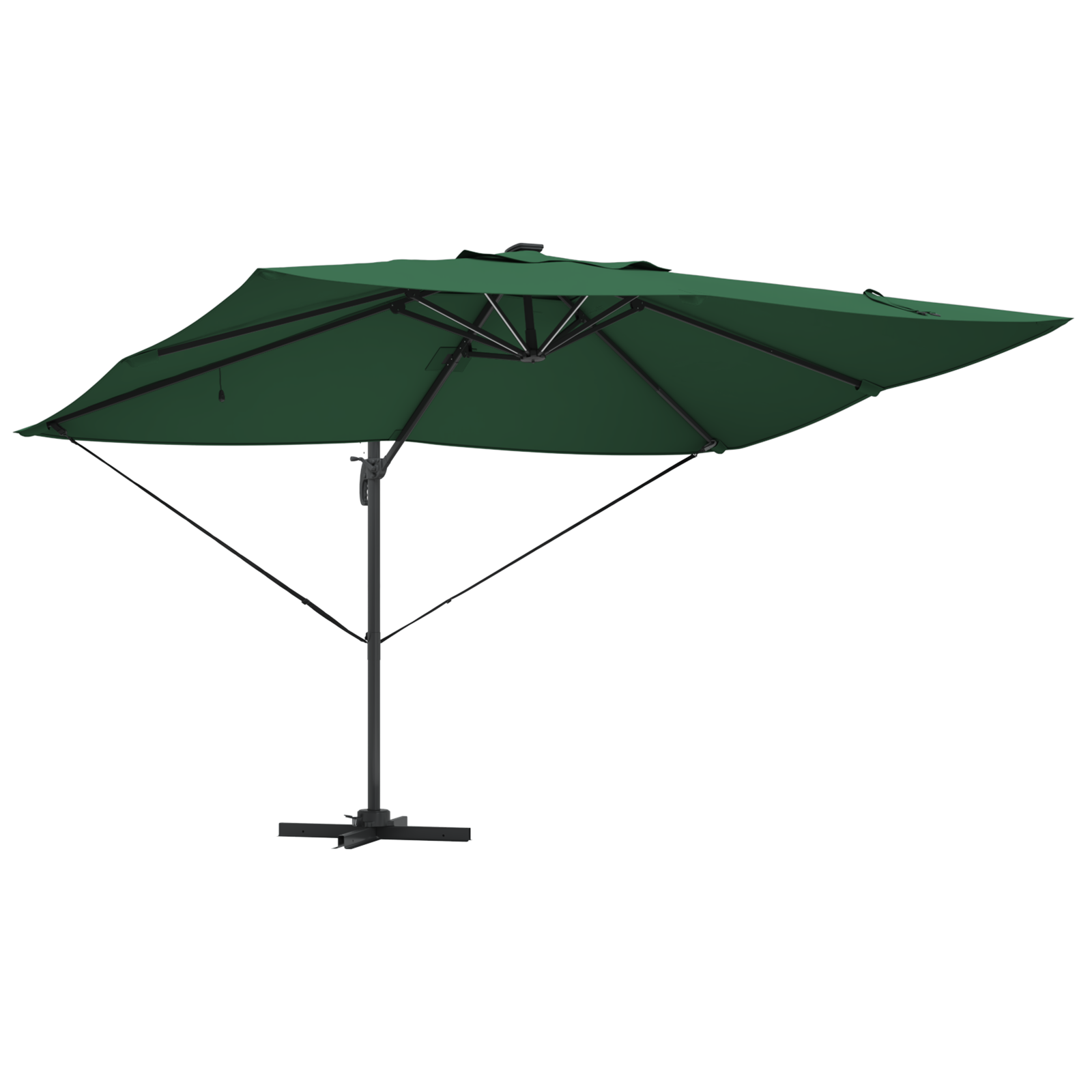 Cantilever Roma Parasol med LED-lamper Grønn 352x251x265 cm Aluminium