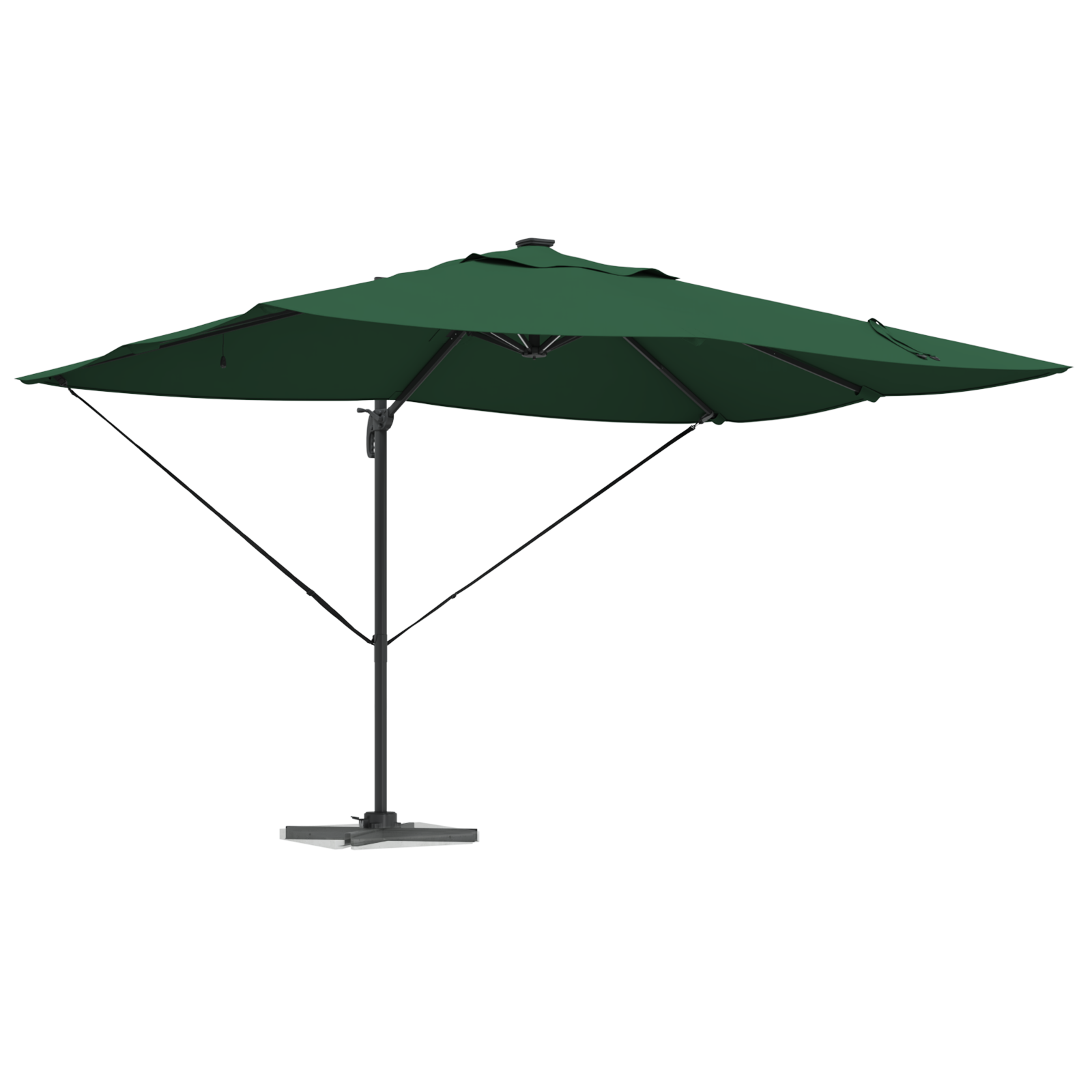 Cantilever Roma Parasol med LED-lamper Grønn 352x251x265 cm Aluminium