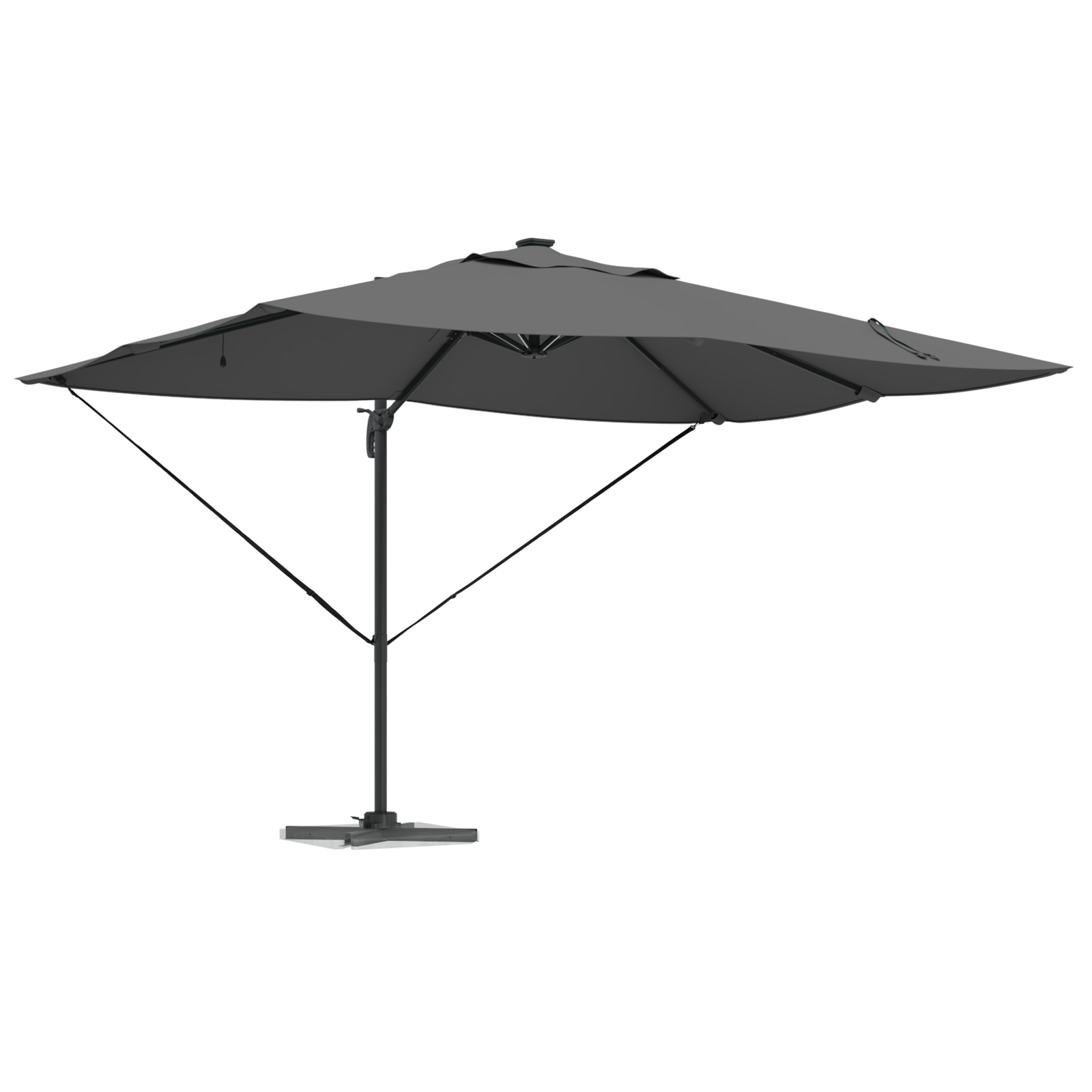 Cantilever Roma parasoll med LED-antrasitt 352x251x265 cm Aluminium