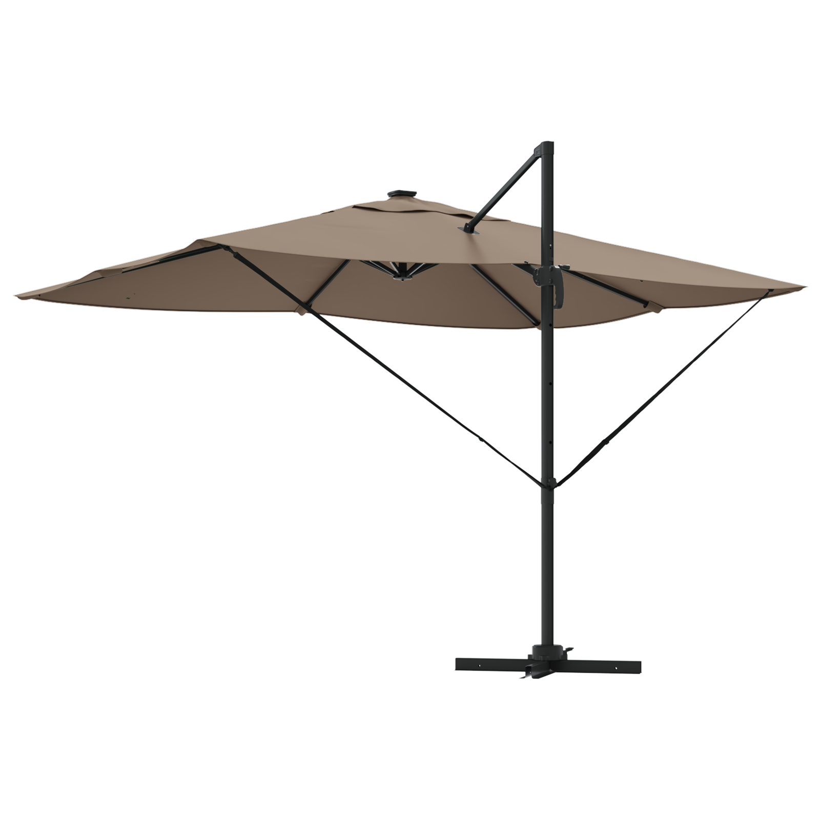 Cantilever Roma Parasol med LED Lys Taupe 352x251x265 cm Aluminium