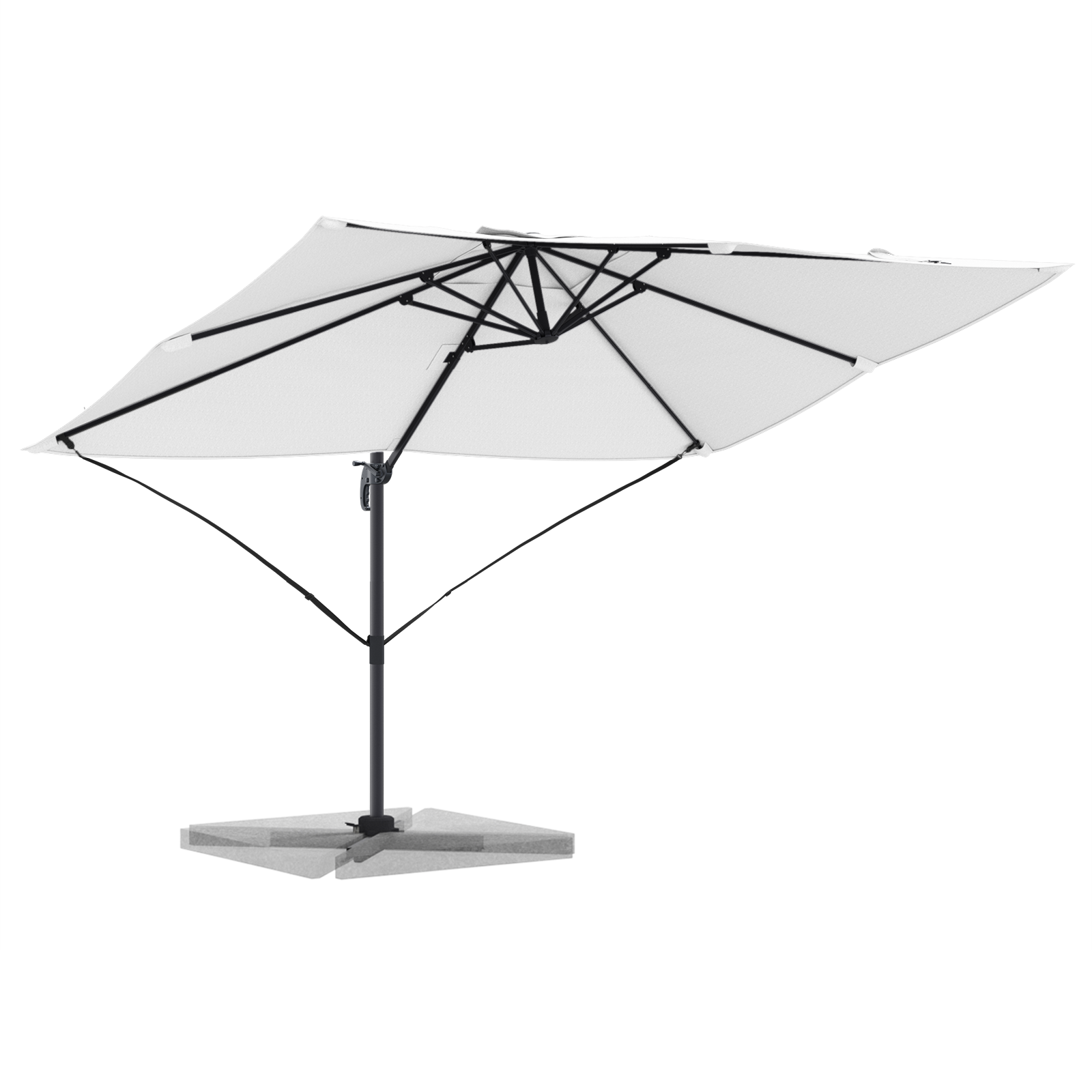 Cantilever-parasoll Sand Polyester Stor Justerbar