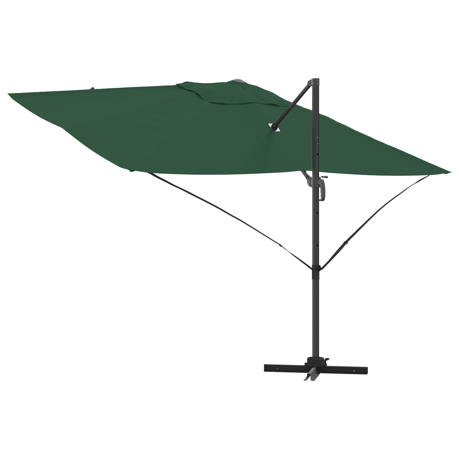 Grønn Cantilever Parasoll Grønn Polyester og metallramme Stor