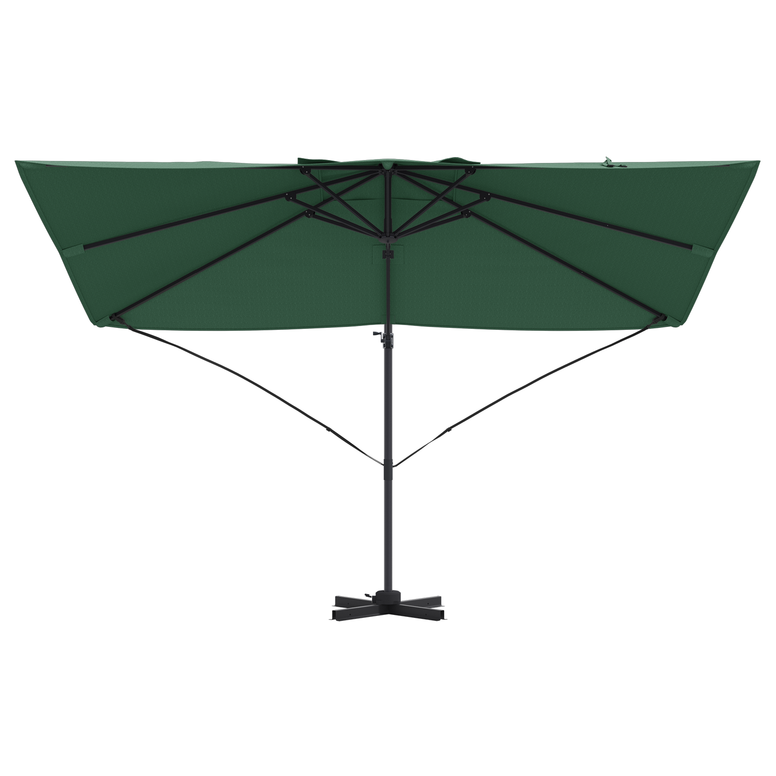 Grønn Cantilever Parasoll Grønn Polyester og metallramme Stor