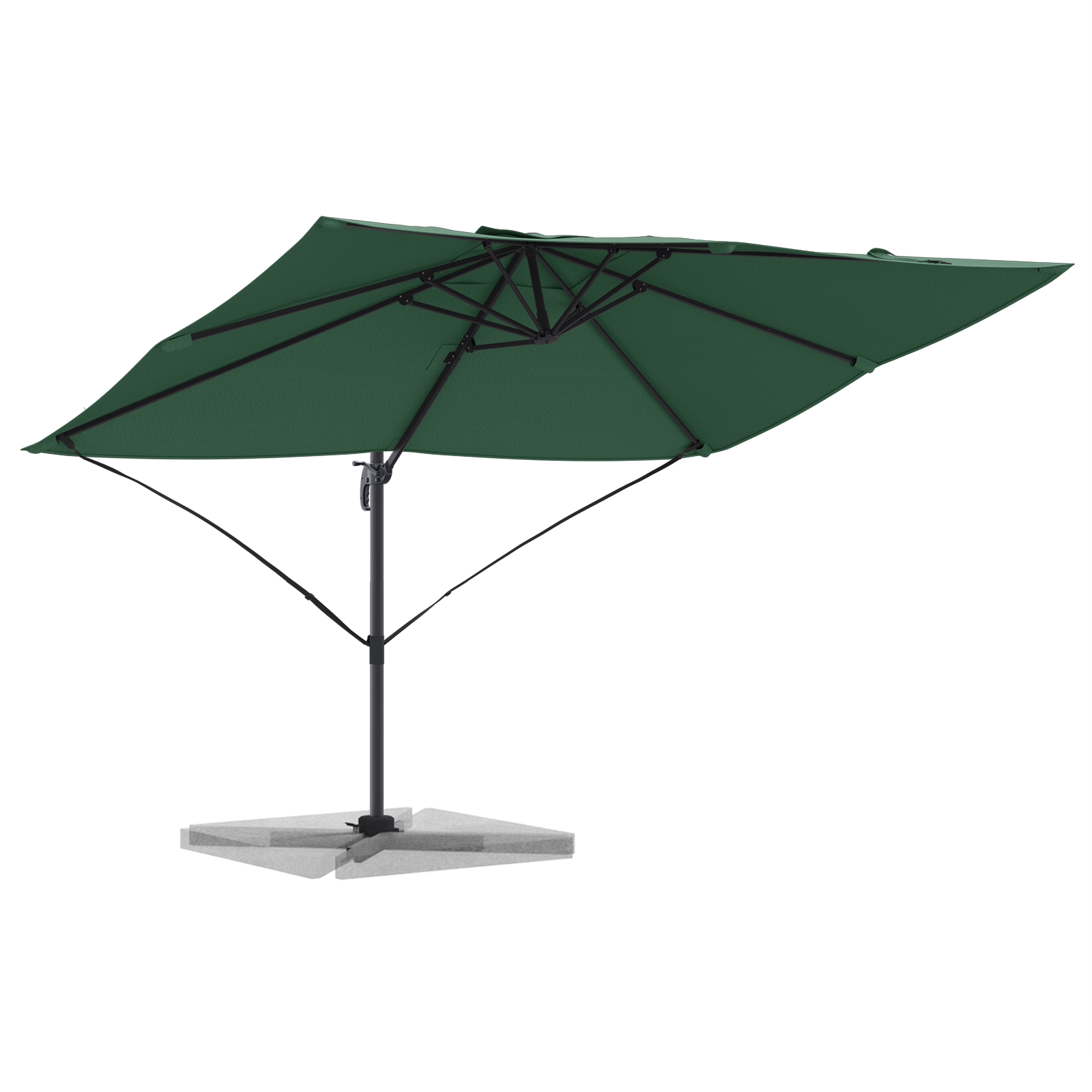 Grønn Cantilever Parasoll Grønn Polyester og metallramme Stor