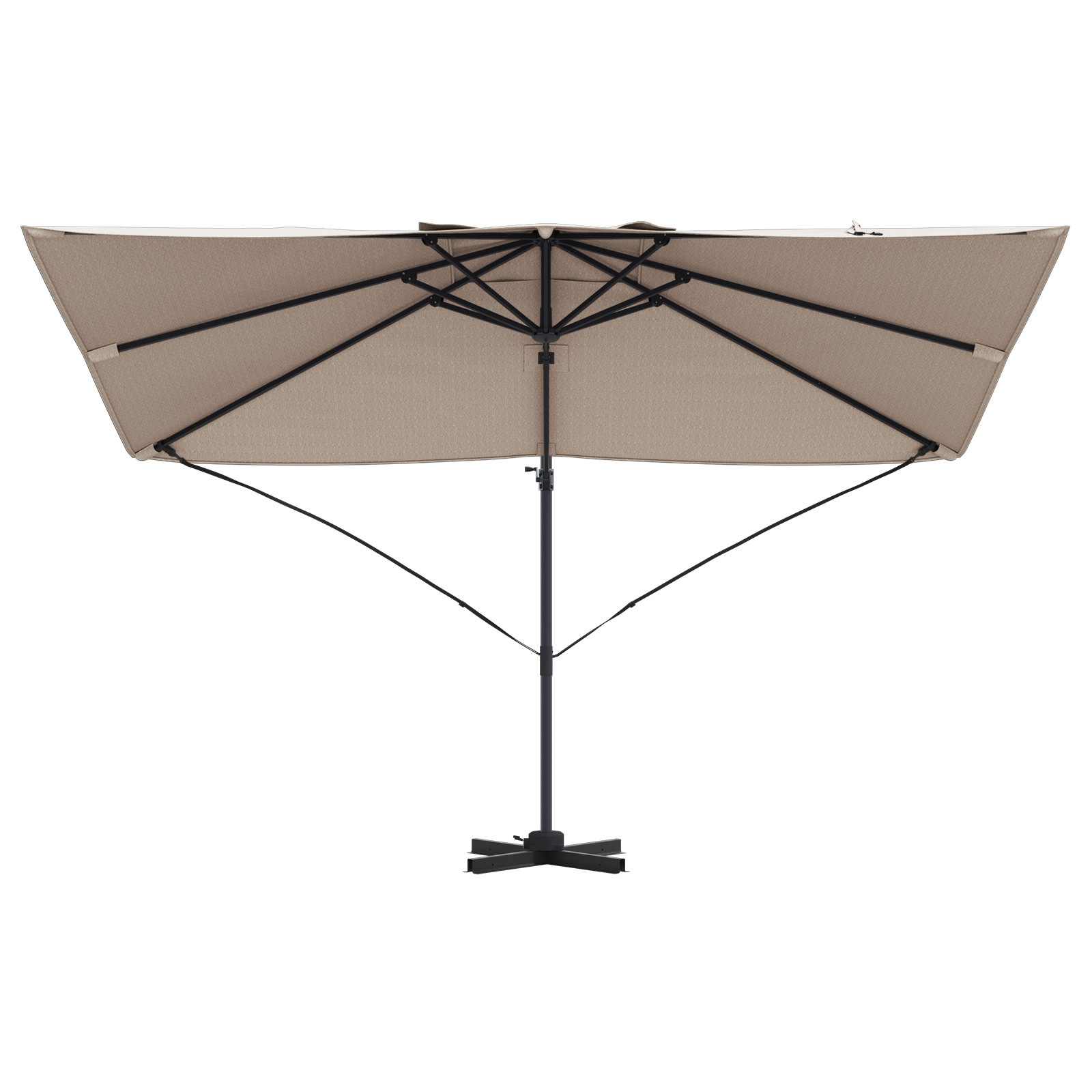 Cantilever Parasoll Taupe Polyester Stor Sammenleggbar