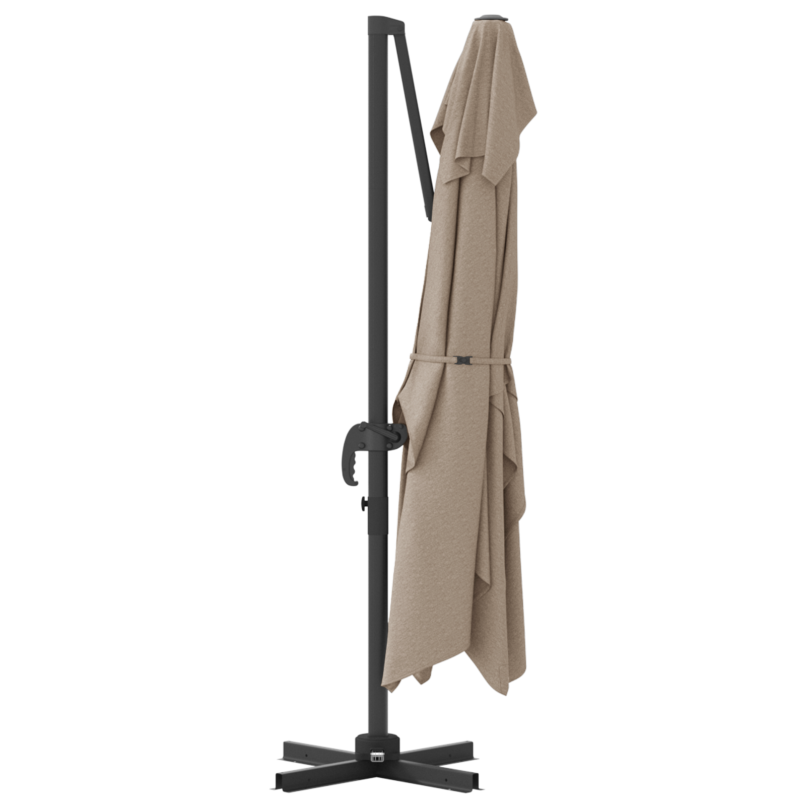 Cantilever Parasoll Taupe Polyester Stor Sammenleggbar
