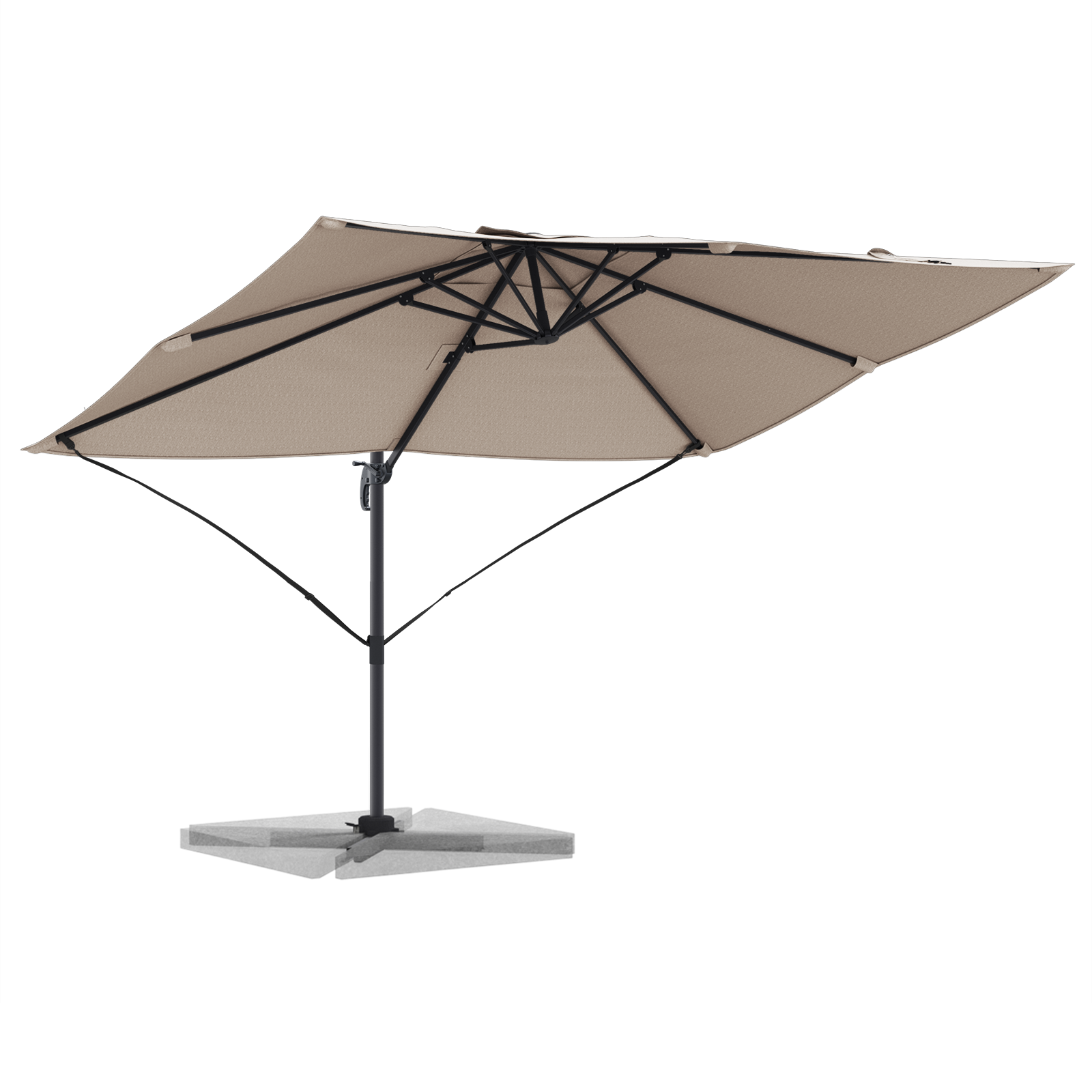 Cantilever Parasoll Taupe Polyester Stor Sammenleggbar