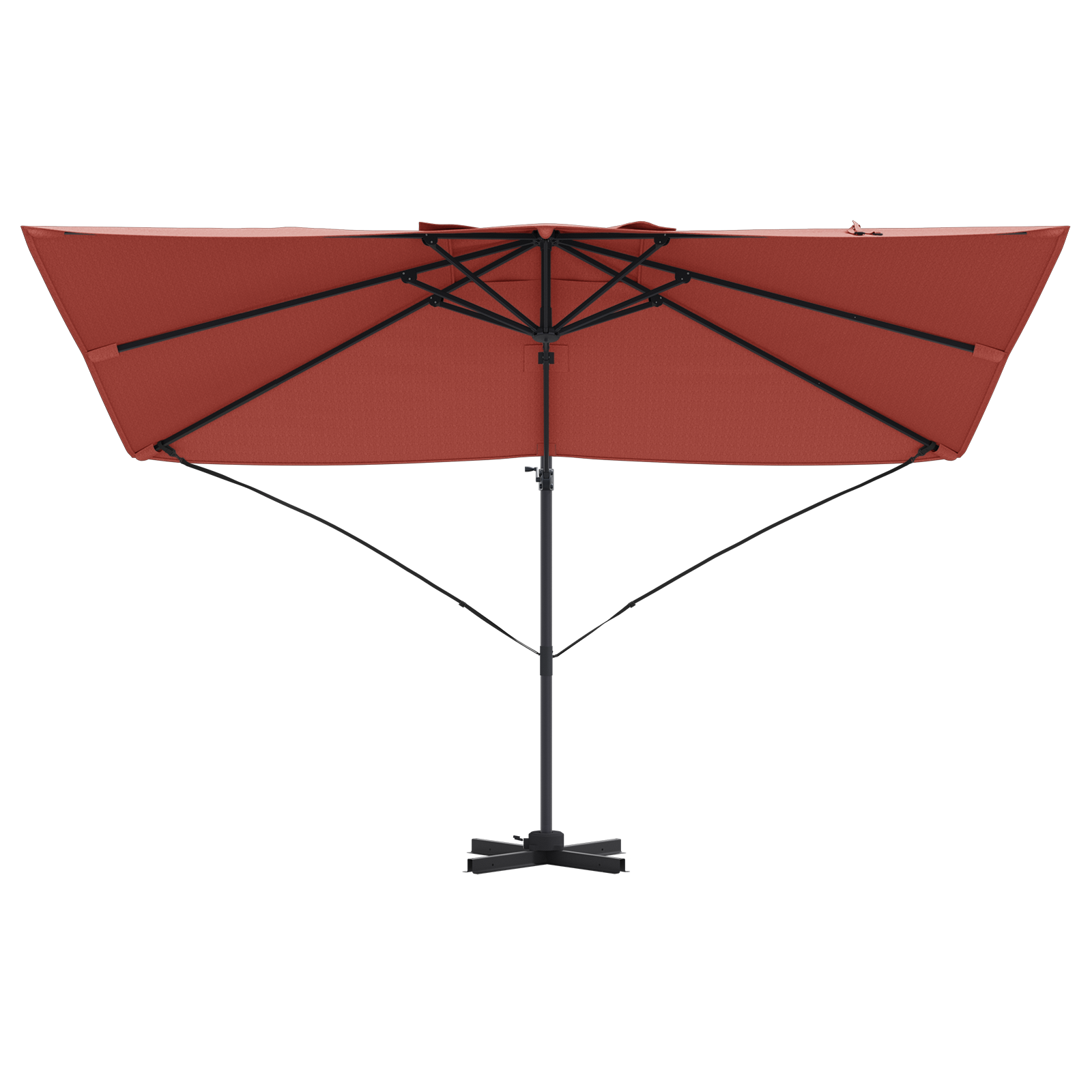 Cantilever Parasoll Terracotta Polyester, Stål Stor