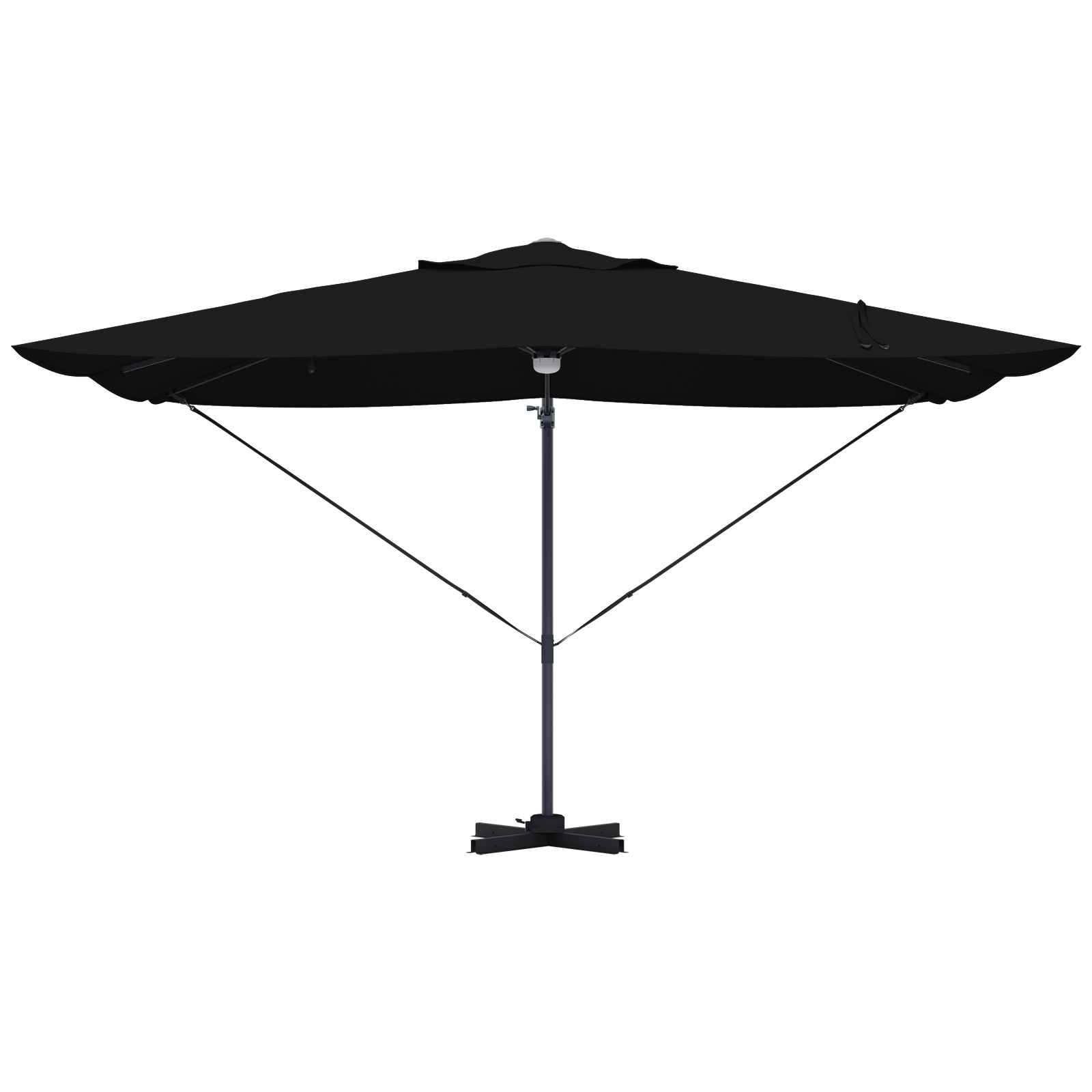 Cantilever parasoll - Svart Polyester, Pulverlakkert stål Stor