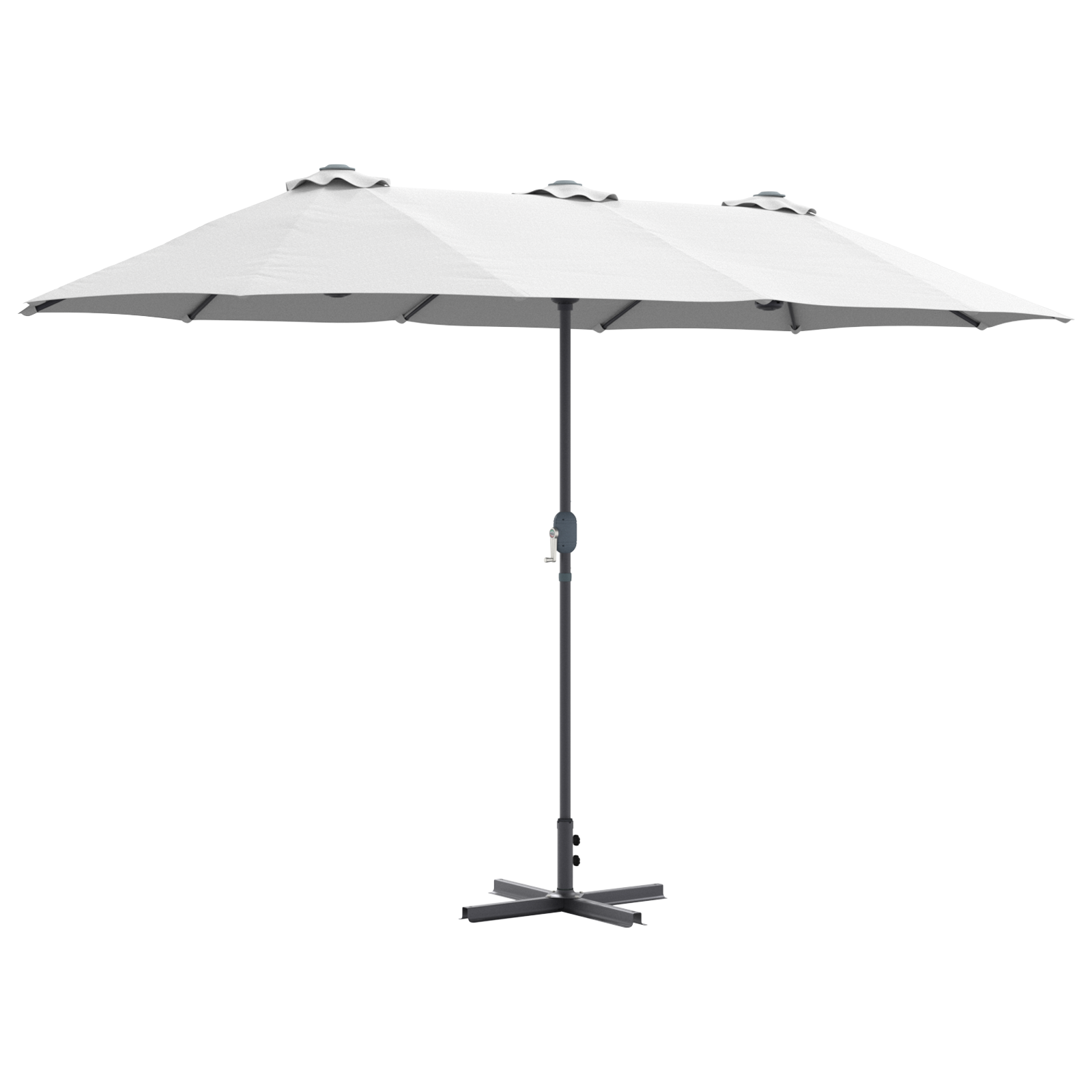 Hageparasol sand 380 x 196 x 235 cm Pulverlakkert stål