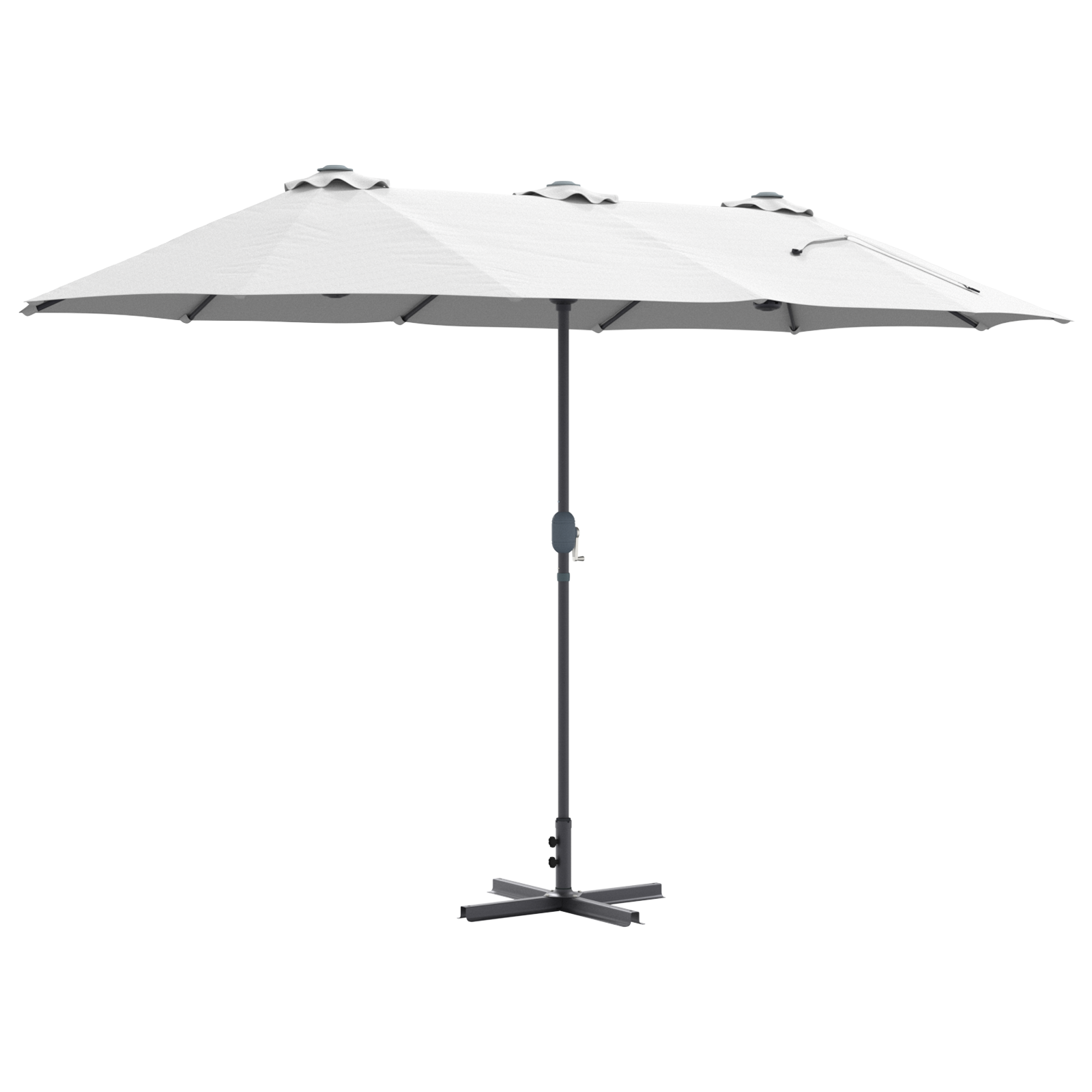 Hageparasol sand 380 x 196 x 235 cm Pulverlakkert stål