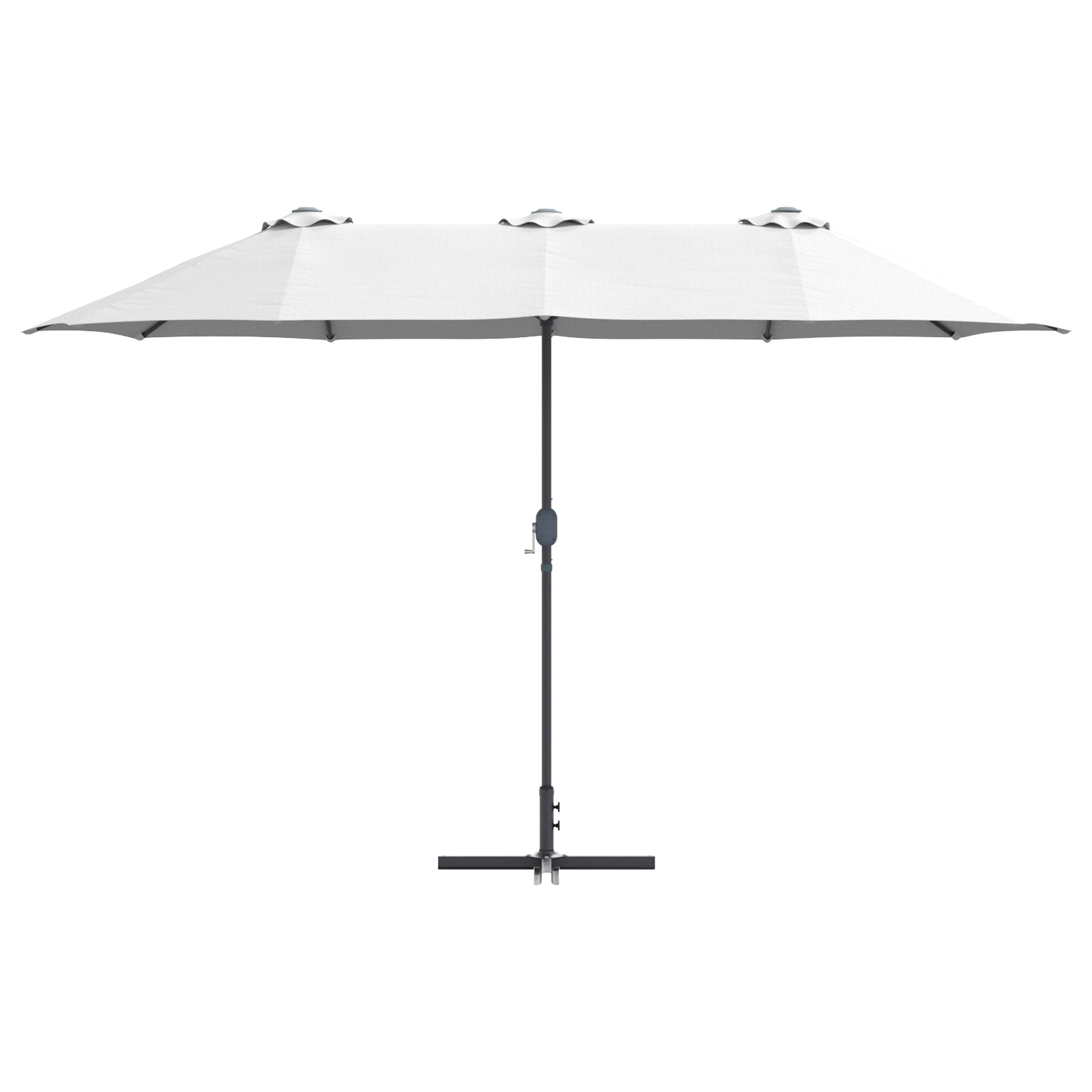 Hageparasol sand 380 x 196 x 235 cm Pulverlakkert stål