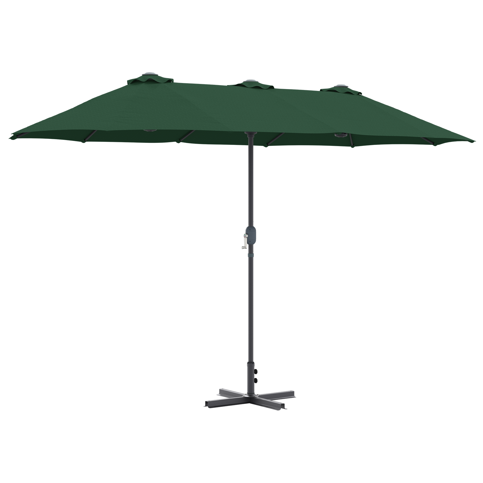 Hageparasol grønn 380 x 196 x 235 cm Pulverlakkert stål