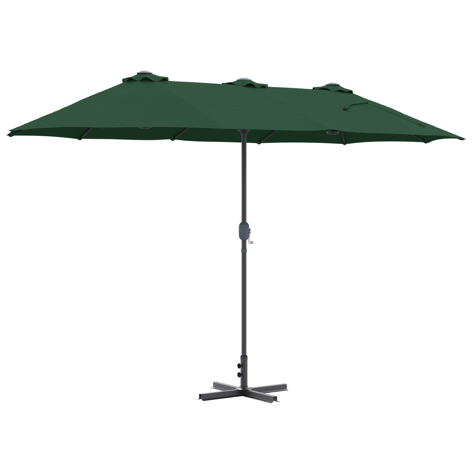 Hageparasol grønn 380 x 196 x 235 cm Pulverlakkert stål