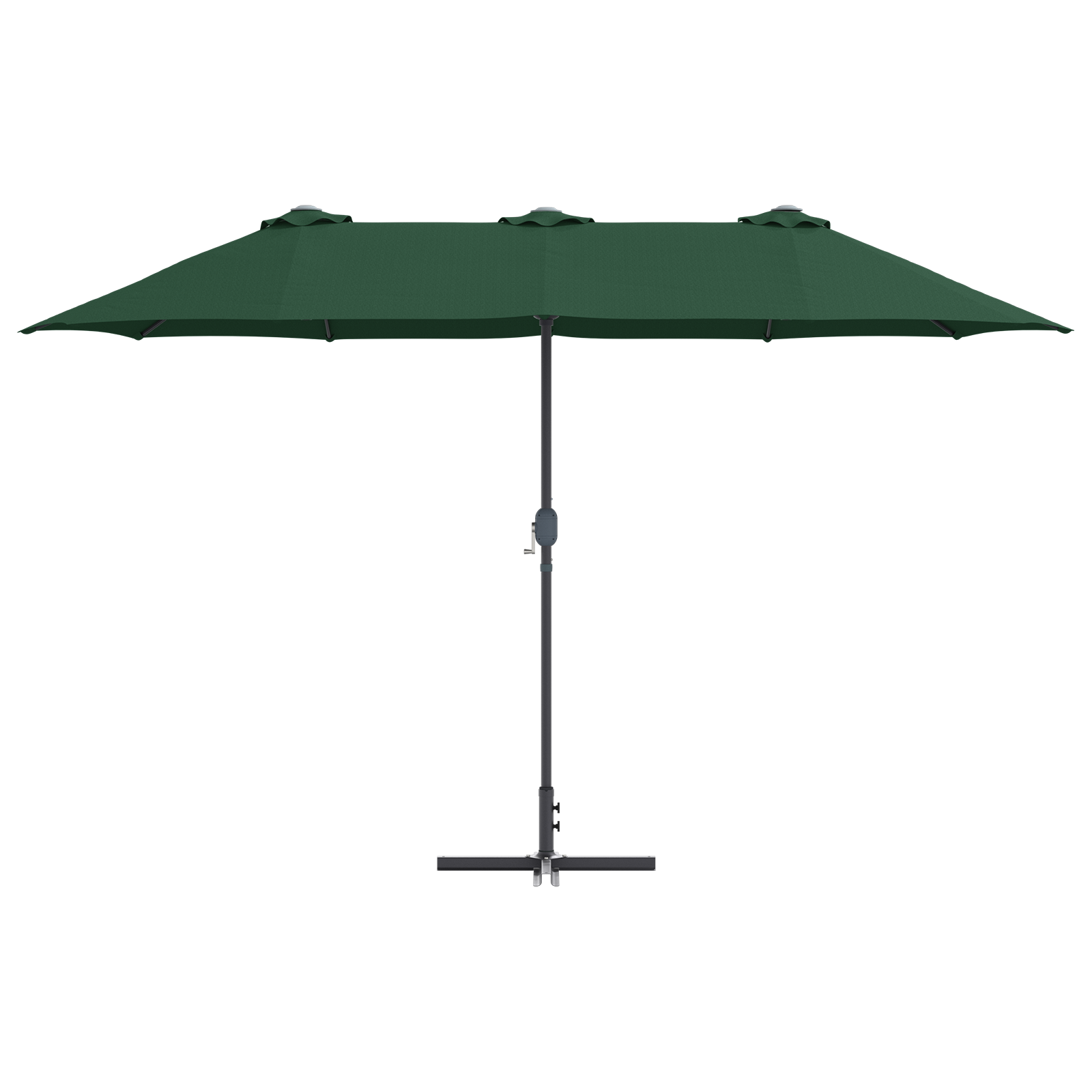 Hageparasol grønn 380 x 196 x 235 cm Pulverlakkert stål