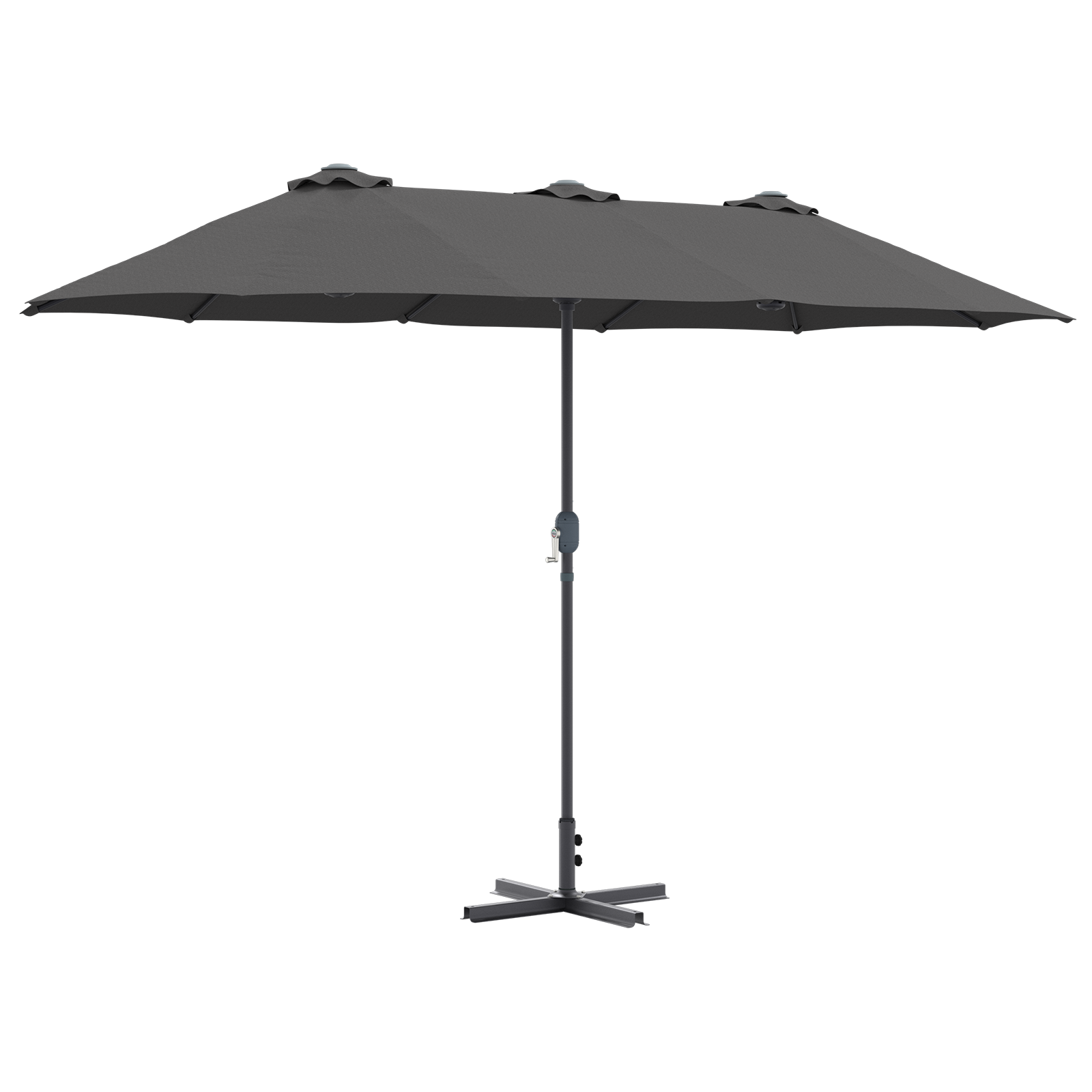 Hageparasol Antrasitt 380 x 196 x 235 cm Pulverlakkert stål