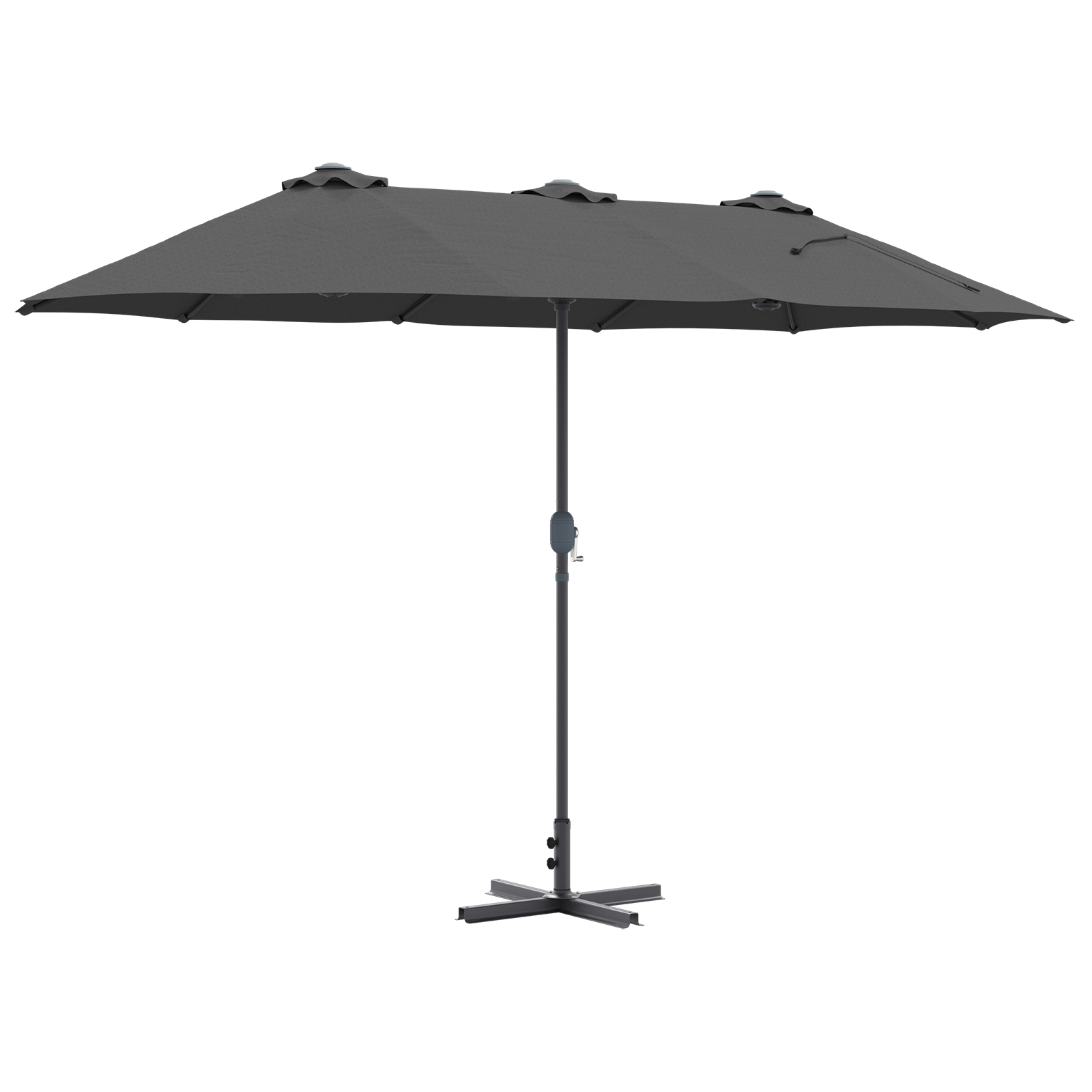 Hageparasol Antrasitt 380 x 196 x 235 cm Pulverlakkert stål