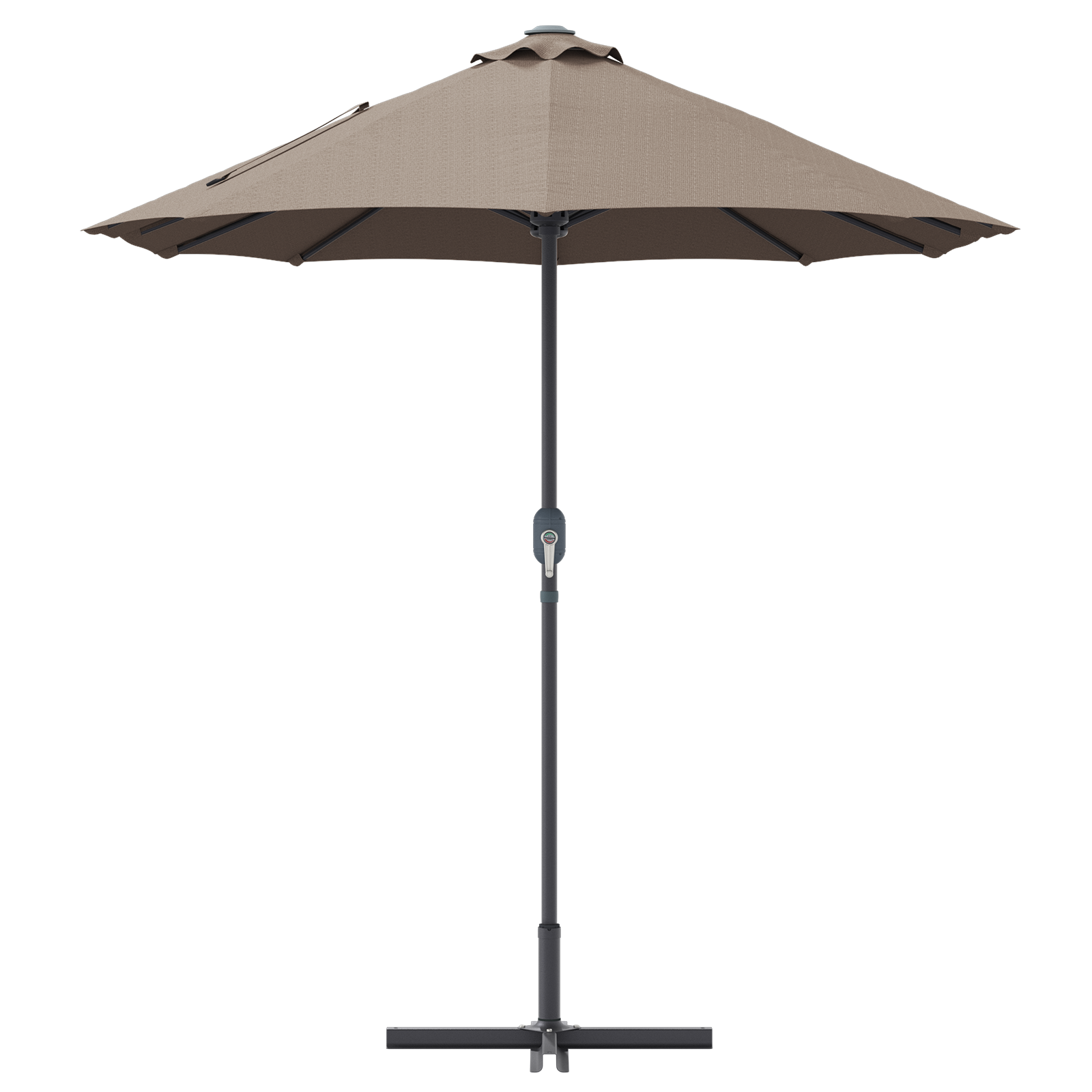 Hageparasol Gråbrun 380 x 196 x 235 cm Pulverlakkert stål