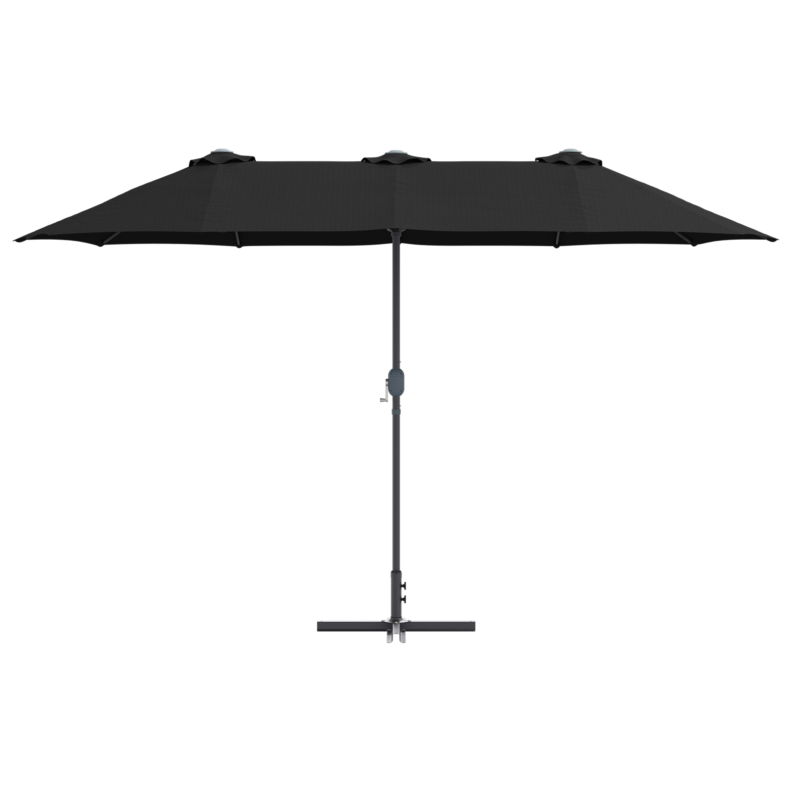 Hageparasol Svart 380 x 196 x 235 cm Pulverlakkert stål