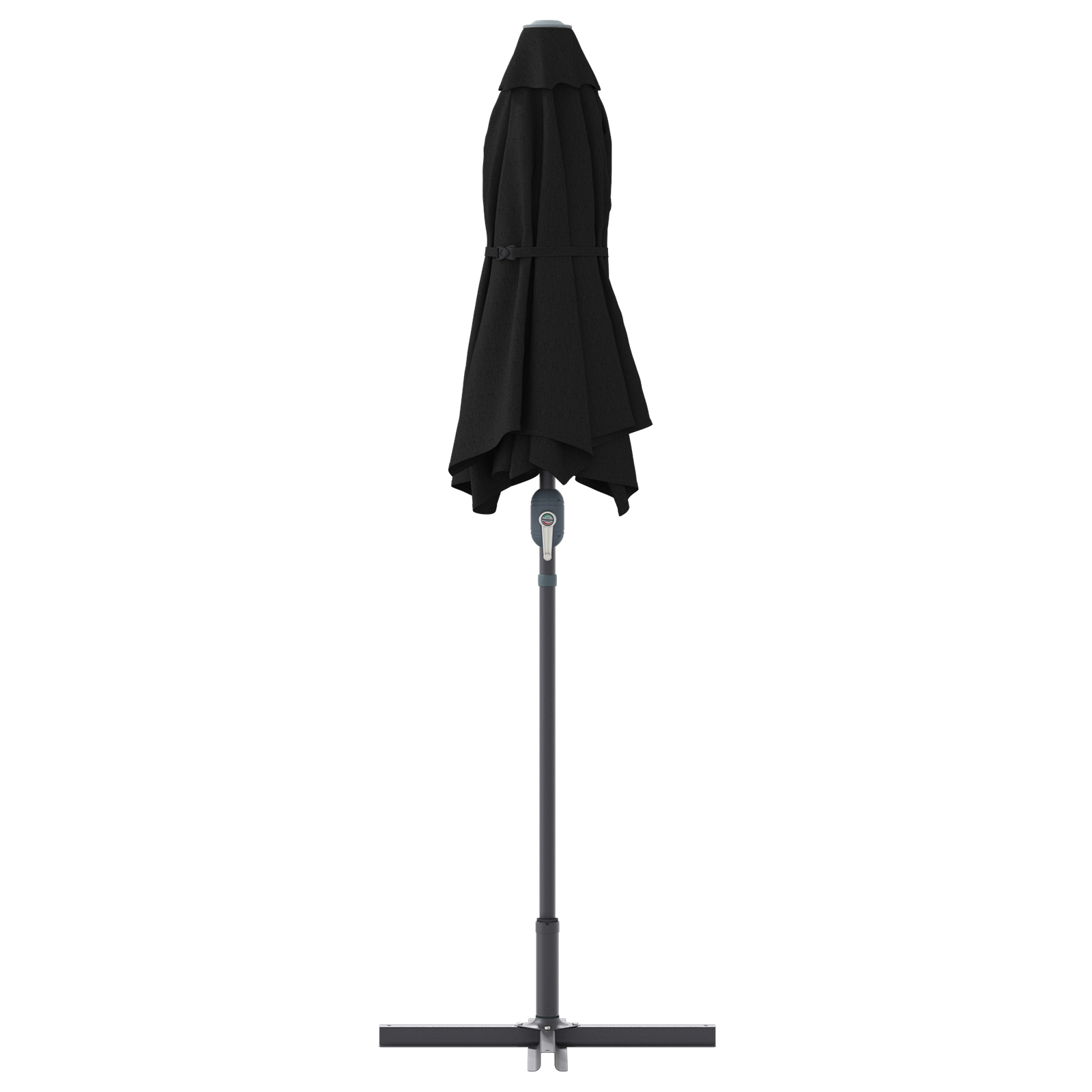 Hageparasol Svart 380 x 196 x 235 cm Pulverlakkert stål