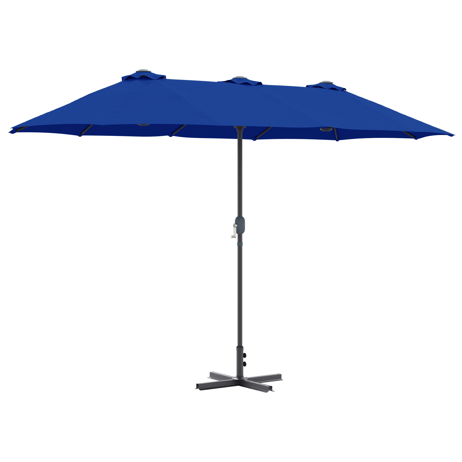 Hageparasol Blå 380 x 196 x 235 cm Pulverlakkert stål
