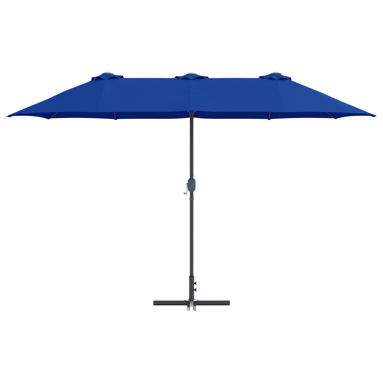 Hageparasol Blå 380 x 196 x 235 cm Pulverlakkert stål