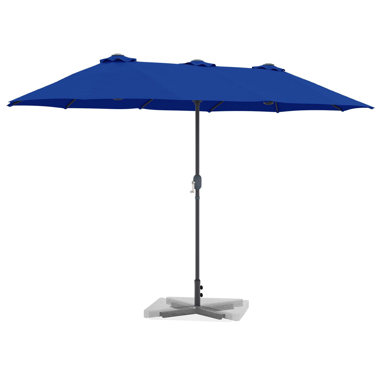 Hageparasol Blå 380 x 196 x 235 cm Pulverlakkert stål