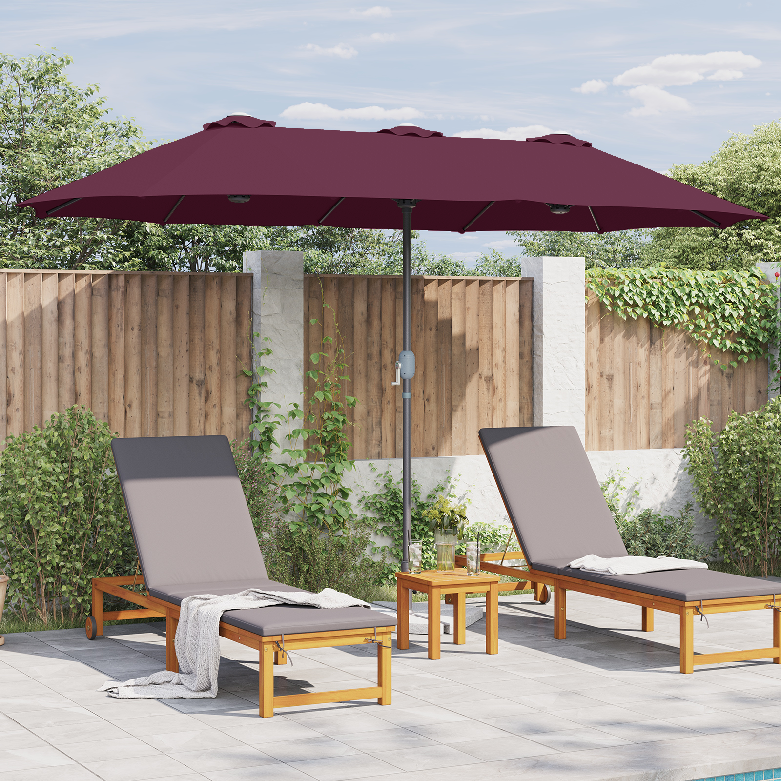 Hageparasol Vinrød 380 x 196 x 235 cm Pulverlakkert stål