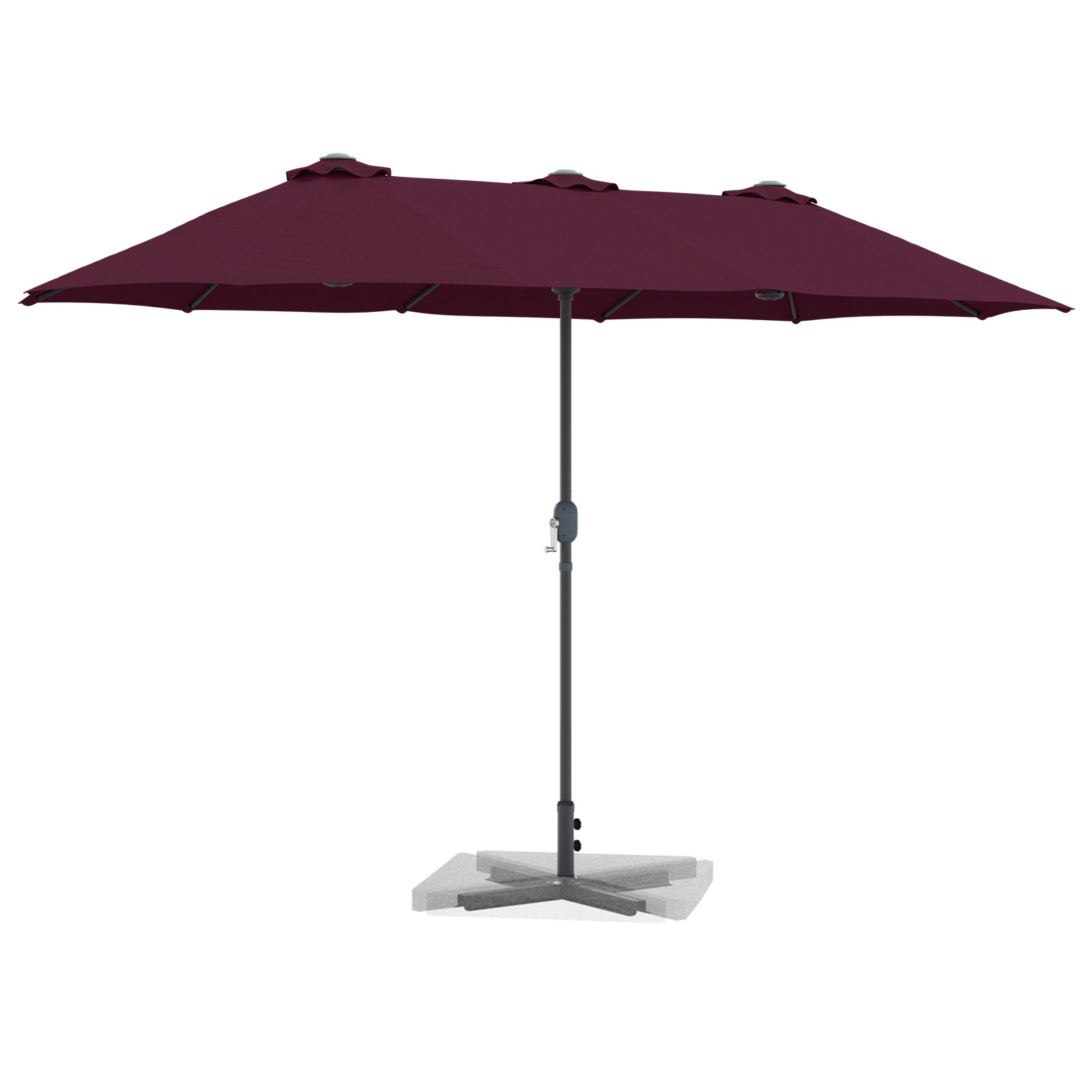 Hageparasol Vinrød 380 x 196 x 235 cm Pulverlakkert stål