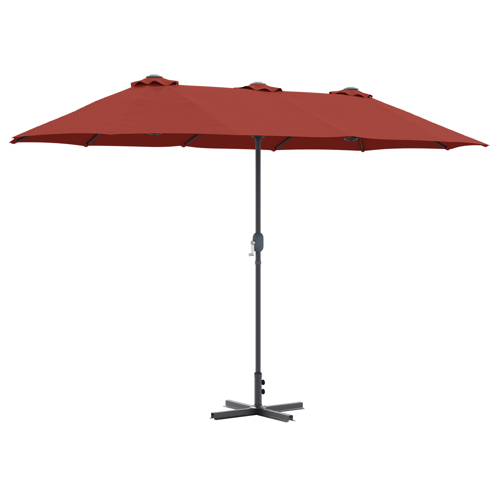 Hageparasol Terrakotta 380 x 196 x 235 cm Pulverlakkert stål