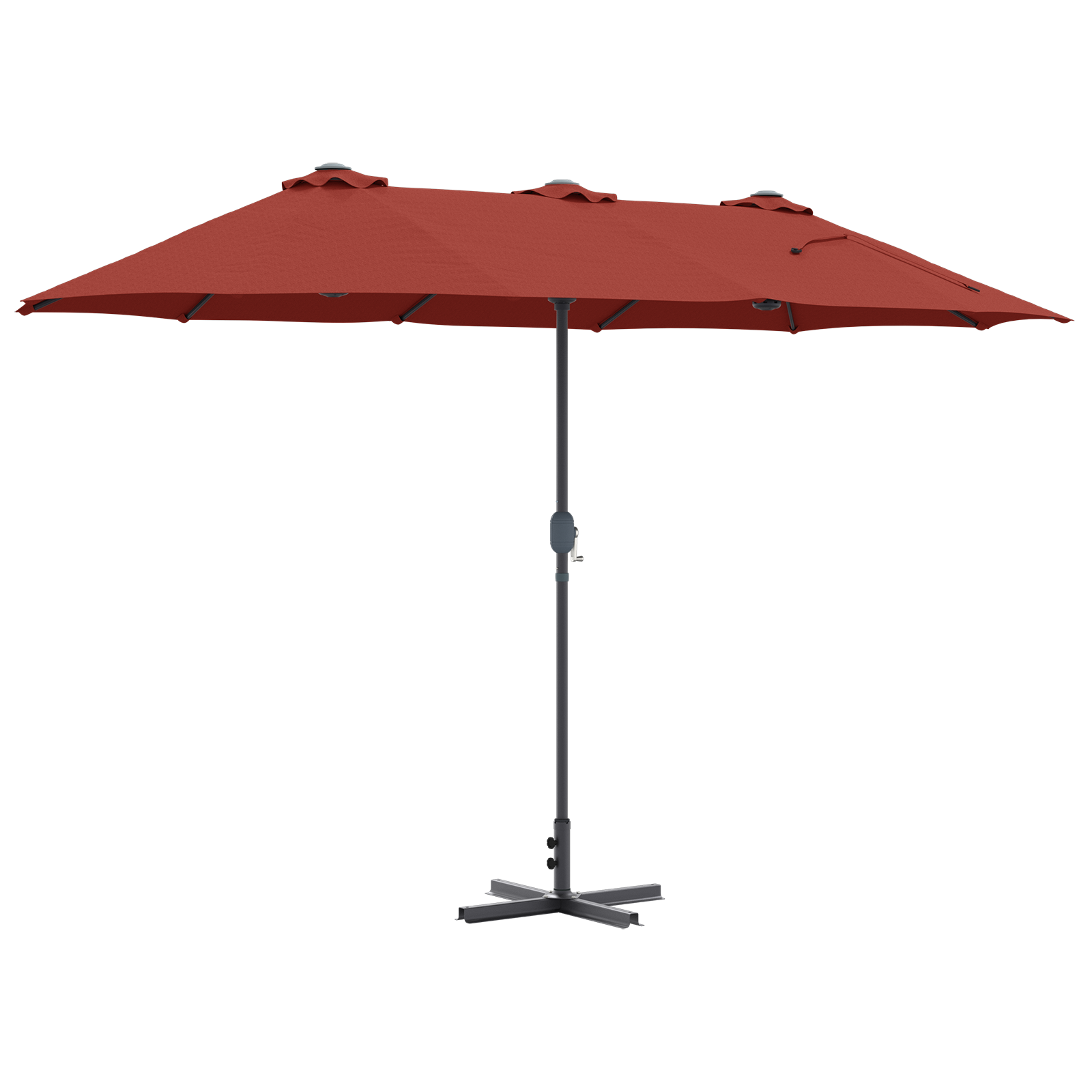 Hageparasol Terrakotta 380 x 196 x 235 cm Pulverlakkert stål