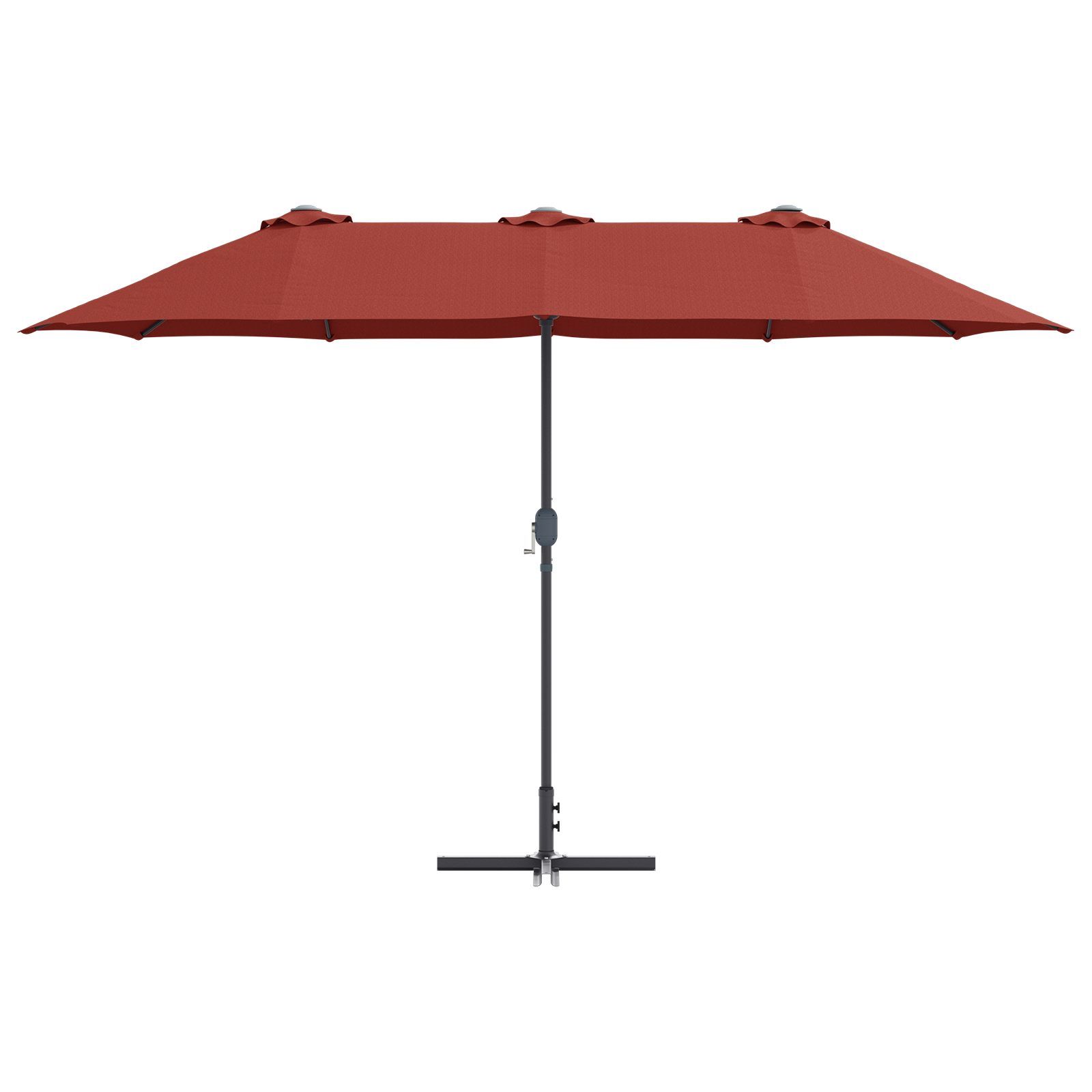 Hageparasol Terrakotta 380 x 196 x 235 cm Pulverlakkert stål