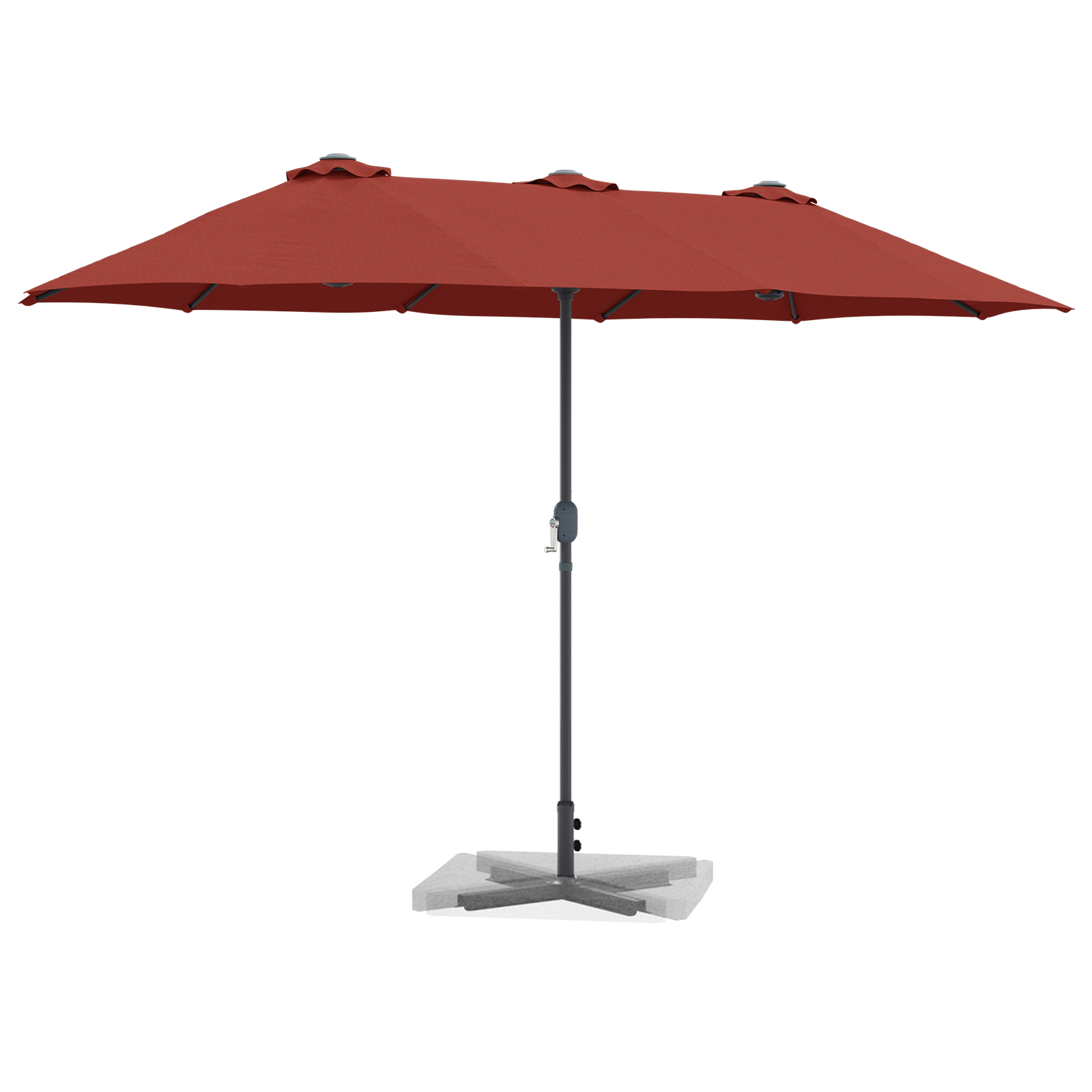 Hageparasol Terrakotta 380 x 196 x 235 cm Pulverlakkert stål