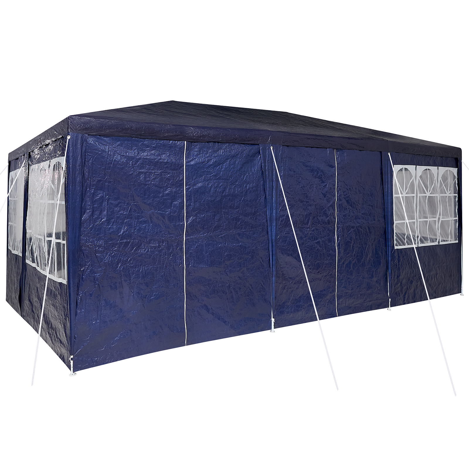 Festtelt med 10 sidevegger Blå 6x4 m PE