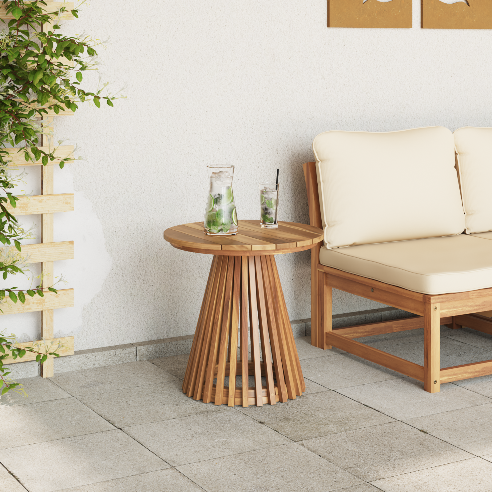 Hagebord Ø50x49.5 cm Solid teaktre