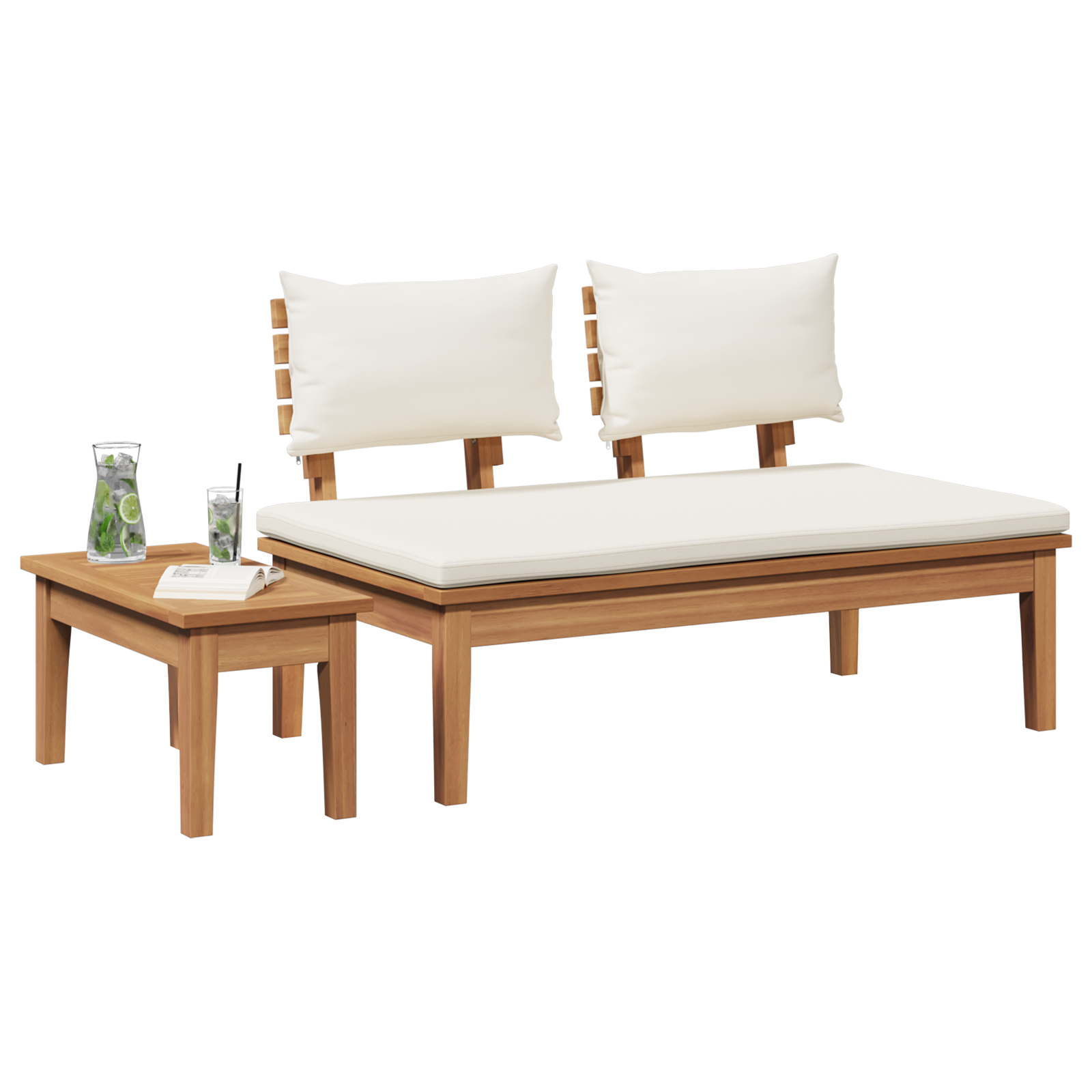 2-delt hagemøbelsett i solid teak