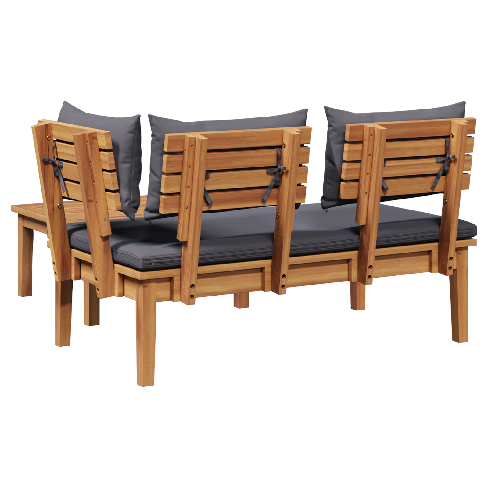 2-delt hagebenk sett solidt tre teak