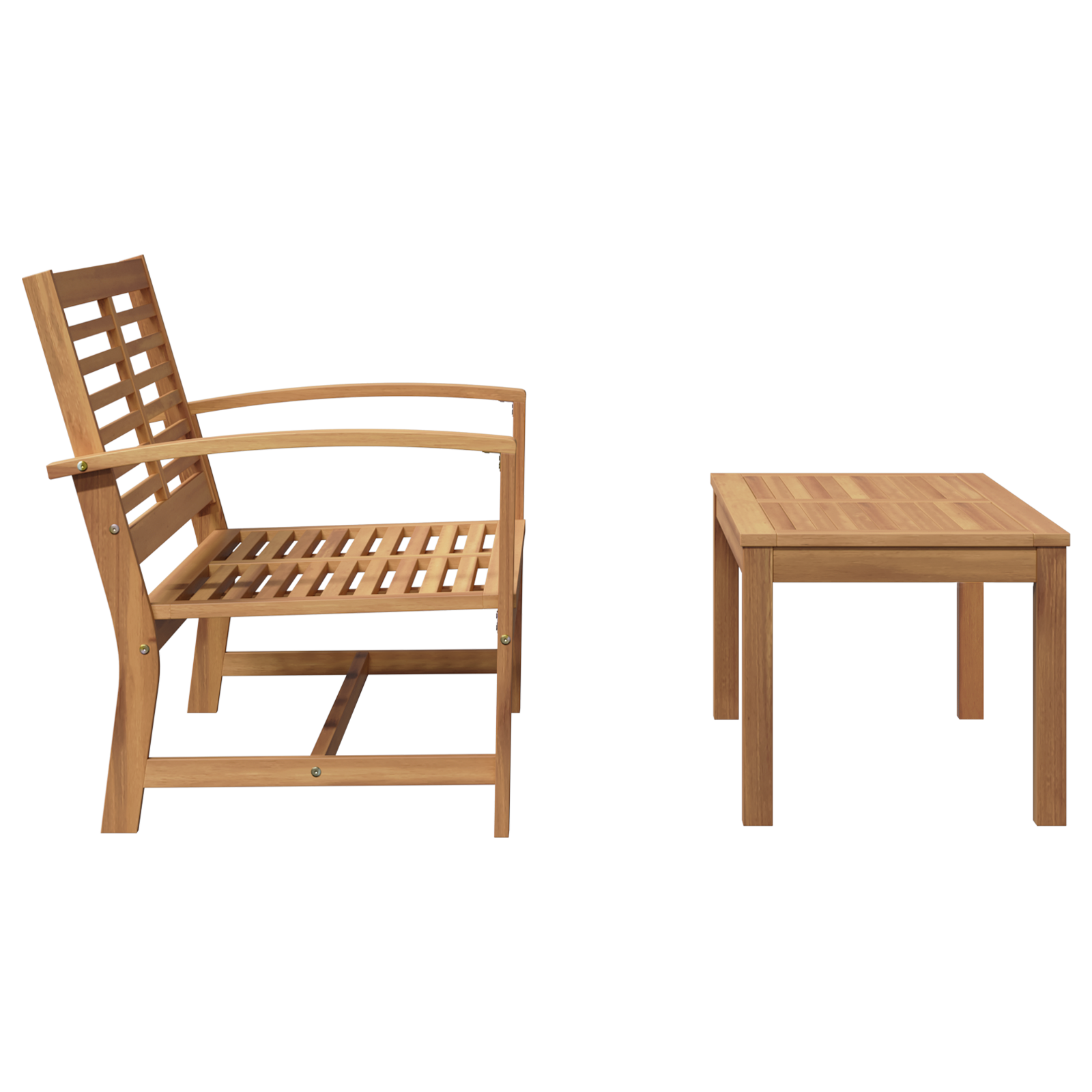 Hagesofa Set 2 pcs Brun Solid teaktre