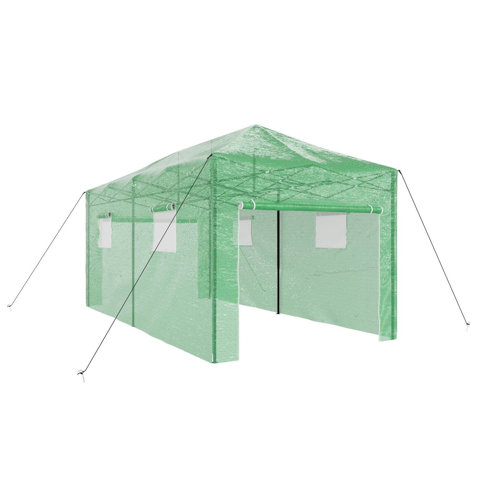 Pop-Up Drivhus – Grønn, 580 x 290 x 315 cm, Stål