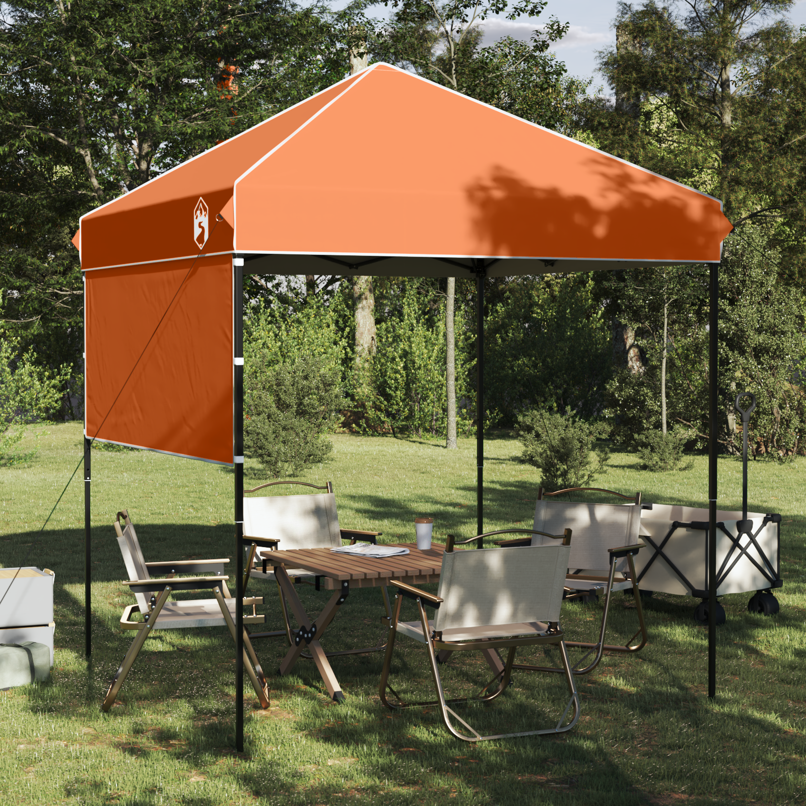 Canopy telt Oransje 200 x 200 cm Oxford-stoff
