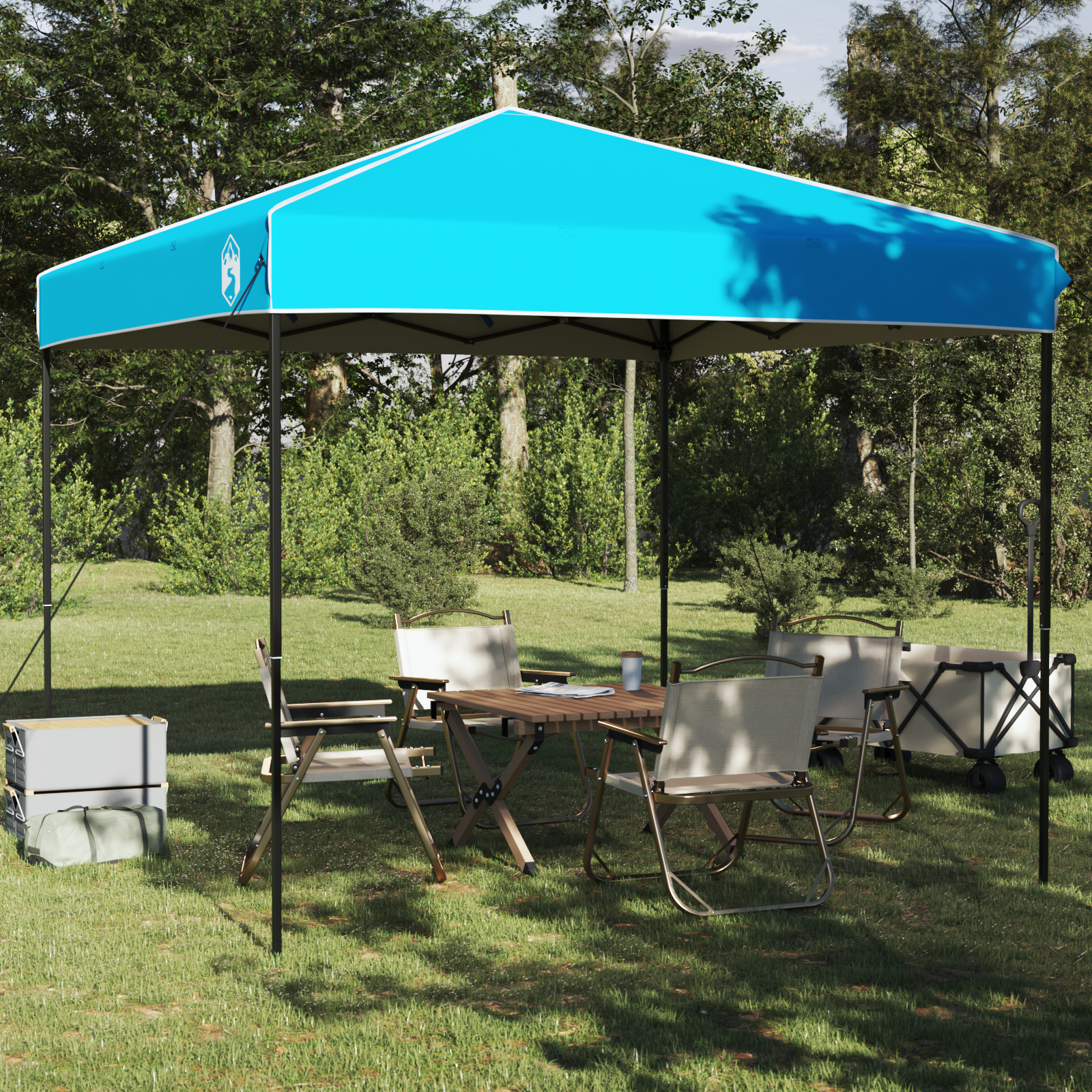 Canopy telt Blå 250 x 250 x 227 / 236 / 245 cm Oxford-stoff