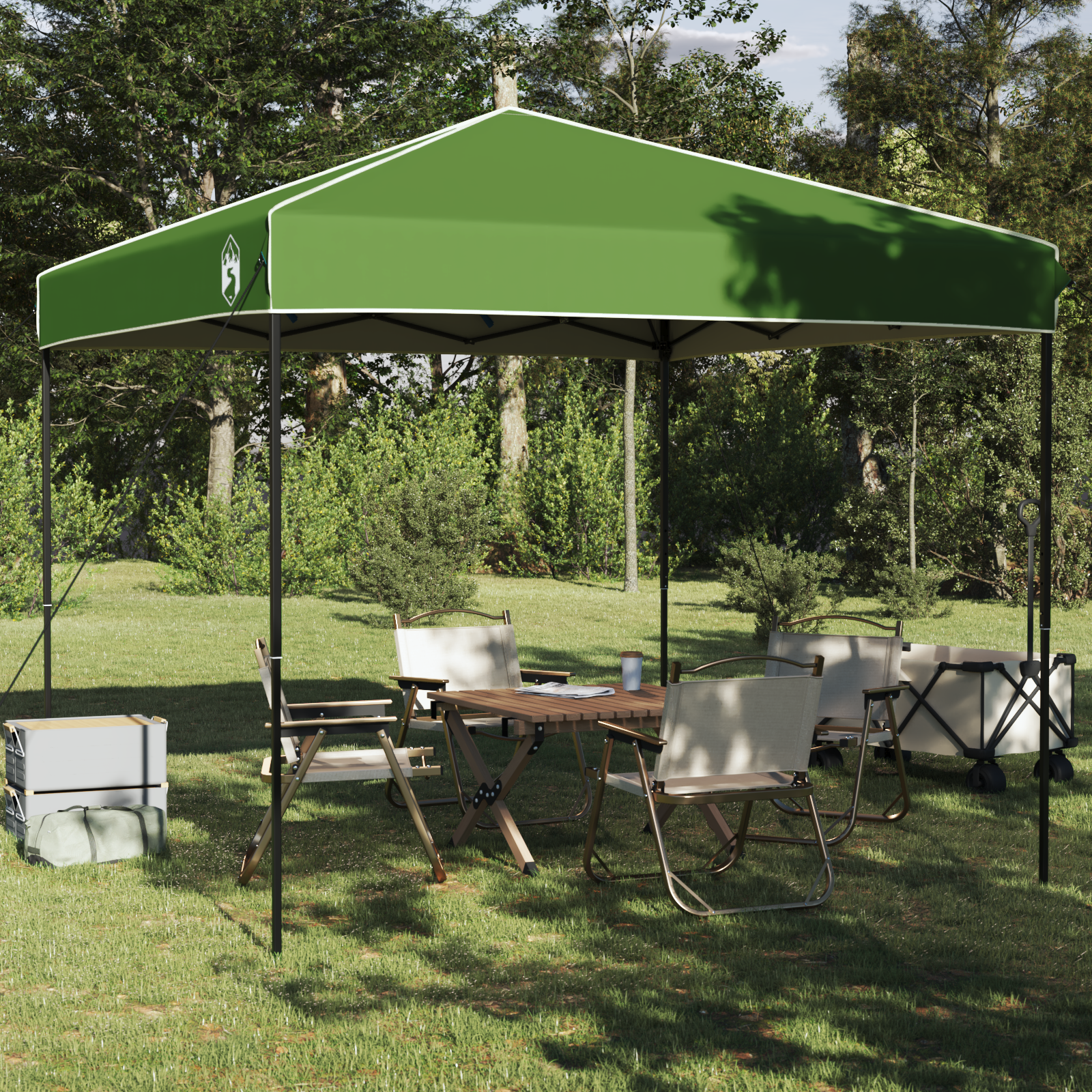 Canopy telt grønn 250 x 250 x 227 / 236 / 245 cm Oxford-stoff