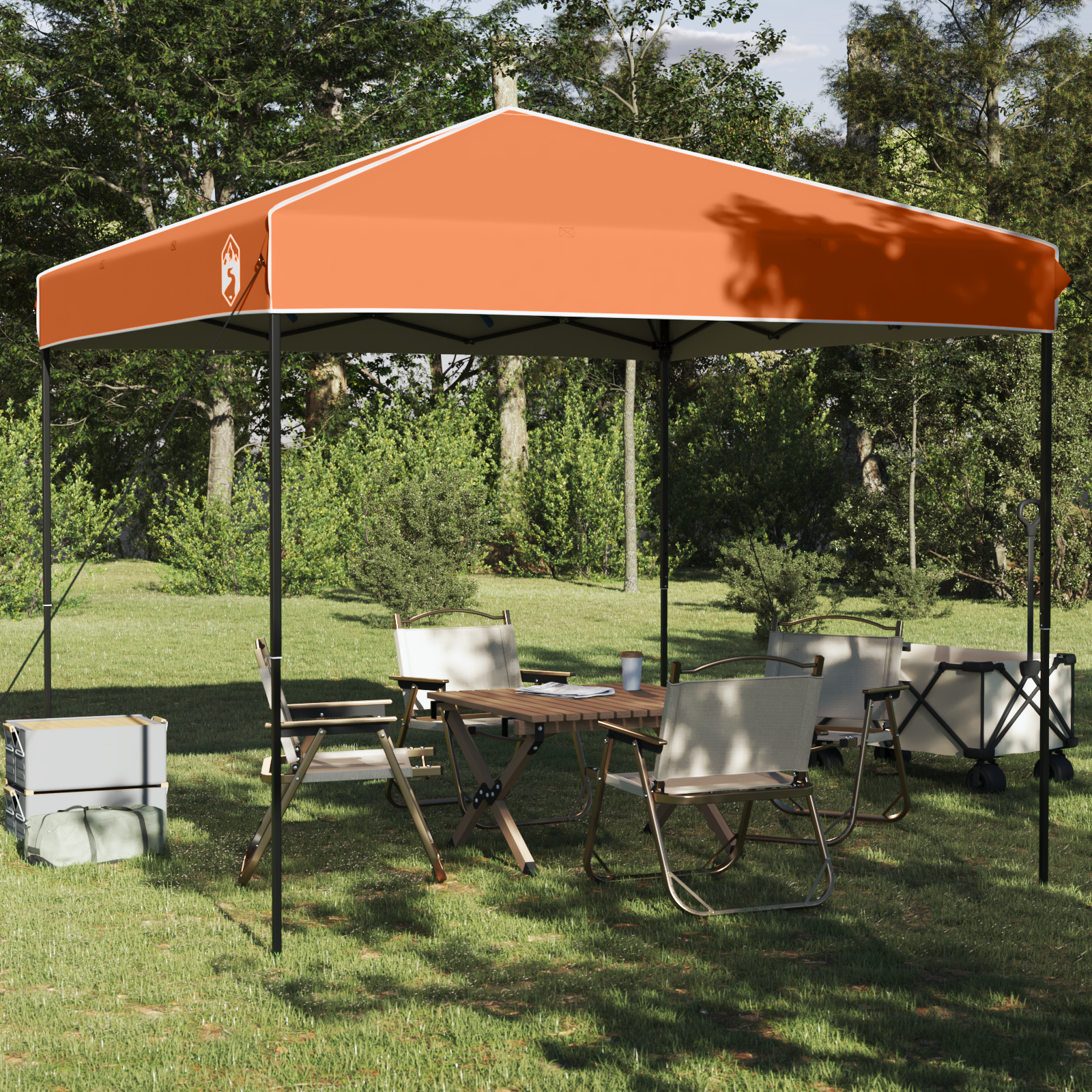 Canopy telt Oransje 250 x 250 x 227 / 236 / 245 cm Oxford-stoff