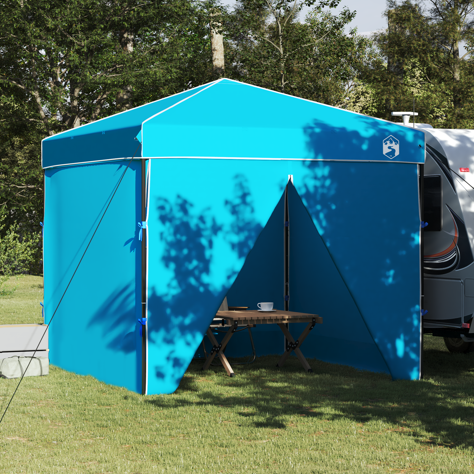 Canopy telt Blå 250 x 250 x 227 / 236 / 245 cm Oxford-stoff