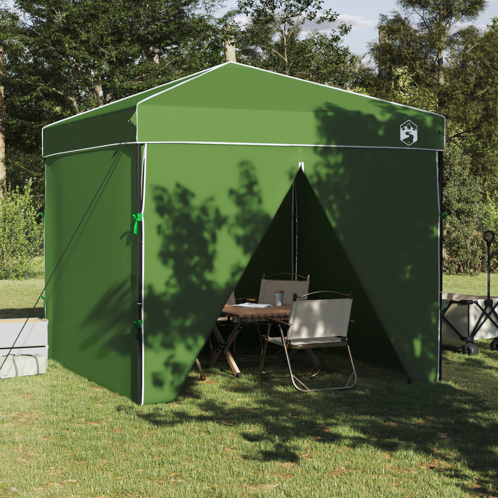 Canopy telt grønn 250 x 250 x 227 / 236 / 245 cm Oxford-stoff